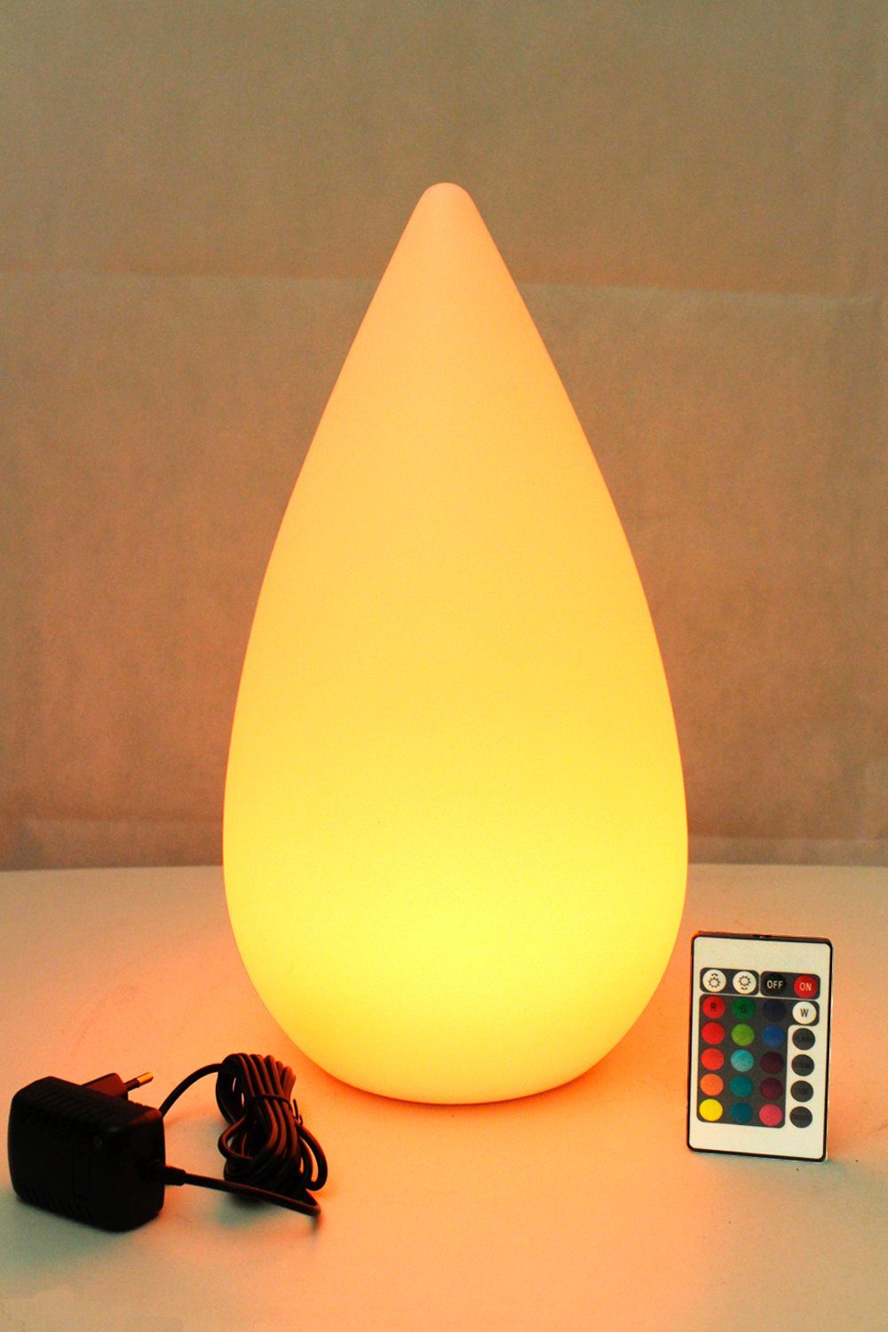 Arnusa LED Tischleuchte Saunalampe Kegellampe PL109 RGB Farbwechsel Nachttischlampe, Farbwechsel, LED fest integriert, 16 Leuchtfarben per Fernbedienung wählbar, Rot, Blau, Gelb, Grün, Lila, Orange, Tageslichtweiß, Warmweiß, Moderne Lampe Akku Leuchte