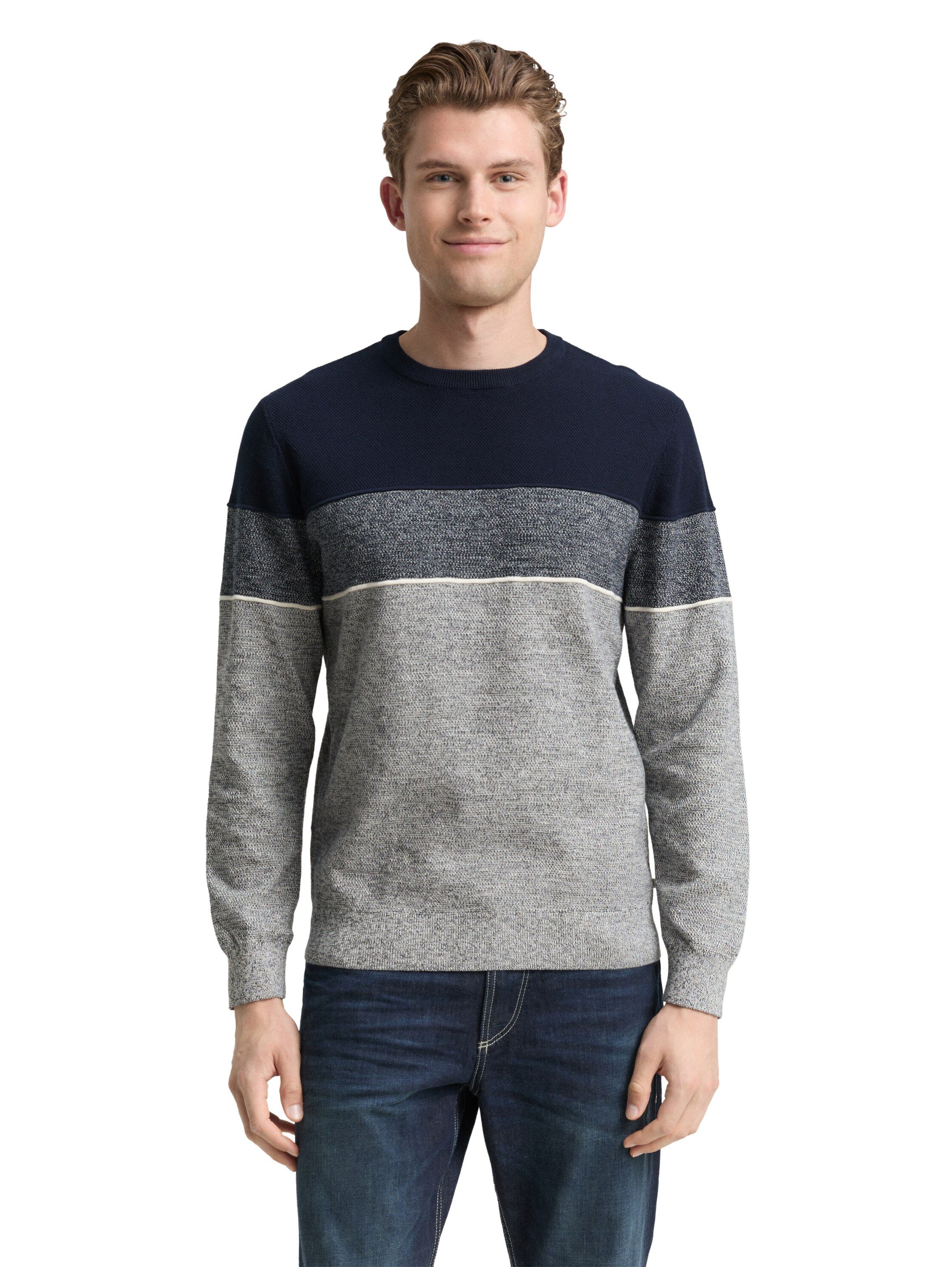 TOM TAILOR Rundhalspullover mit Colorblock