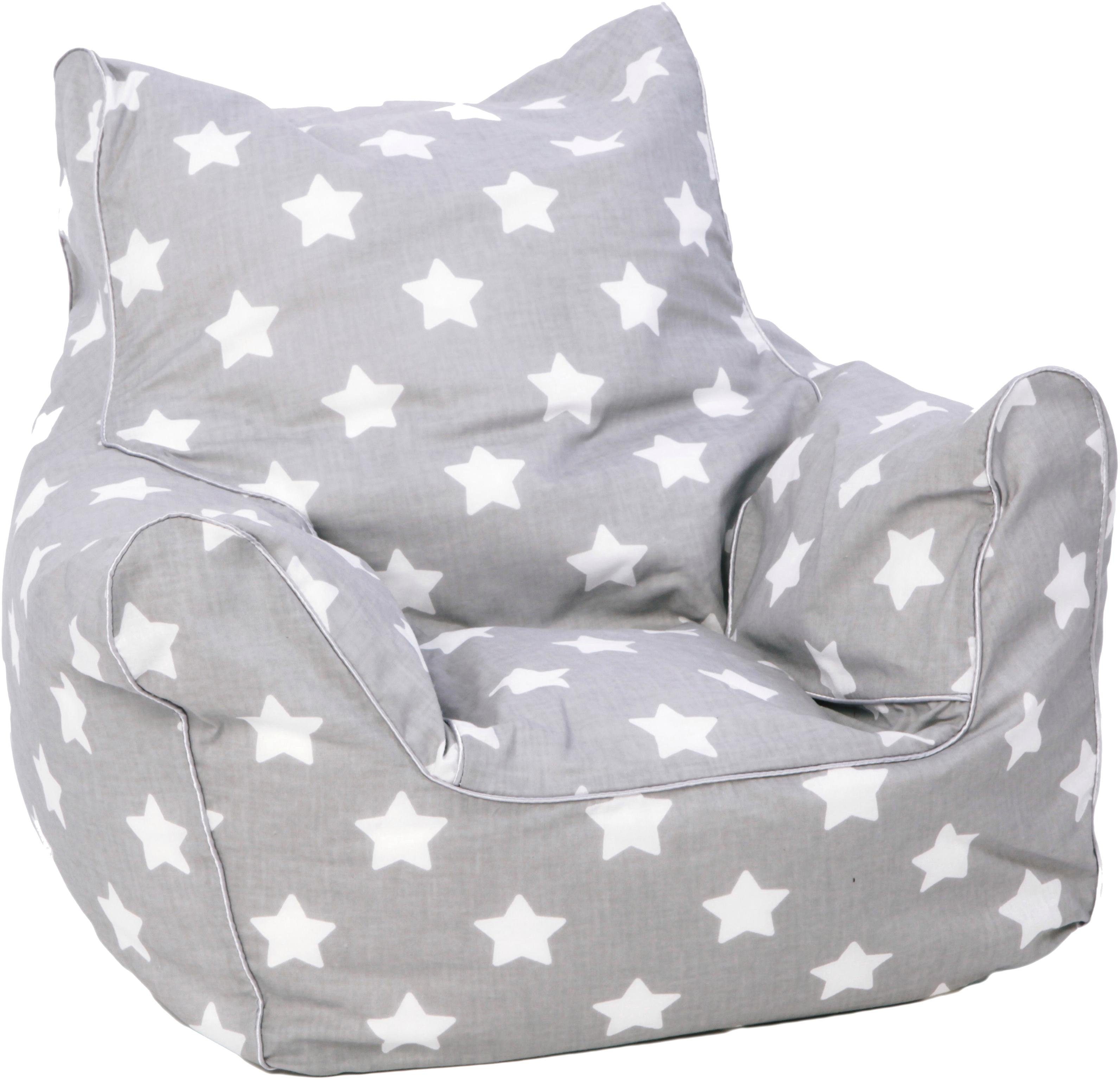 Knorrtoys® Sitzsack Grey White Stars, für Kinder, Made in Europe günstig online kaufen