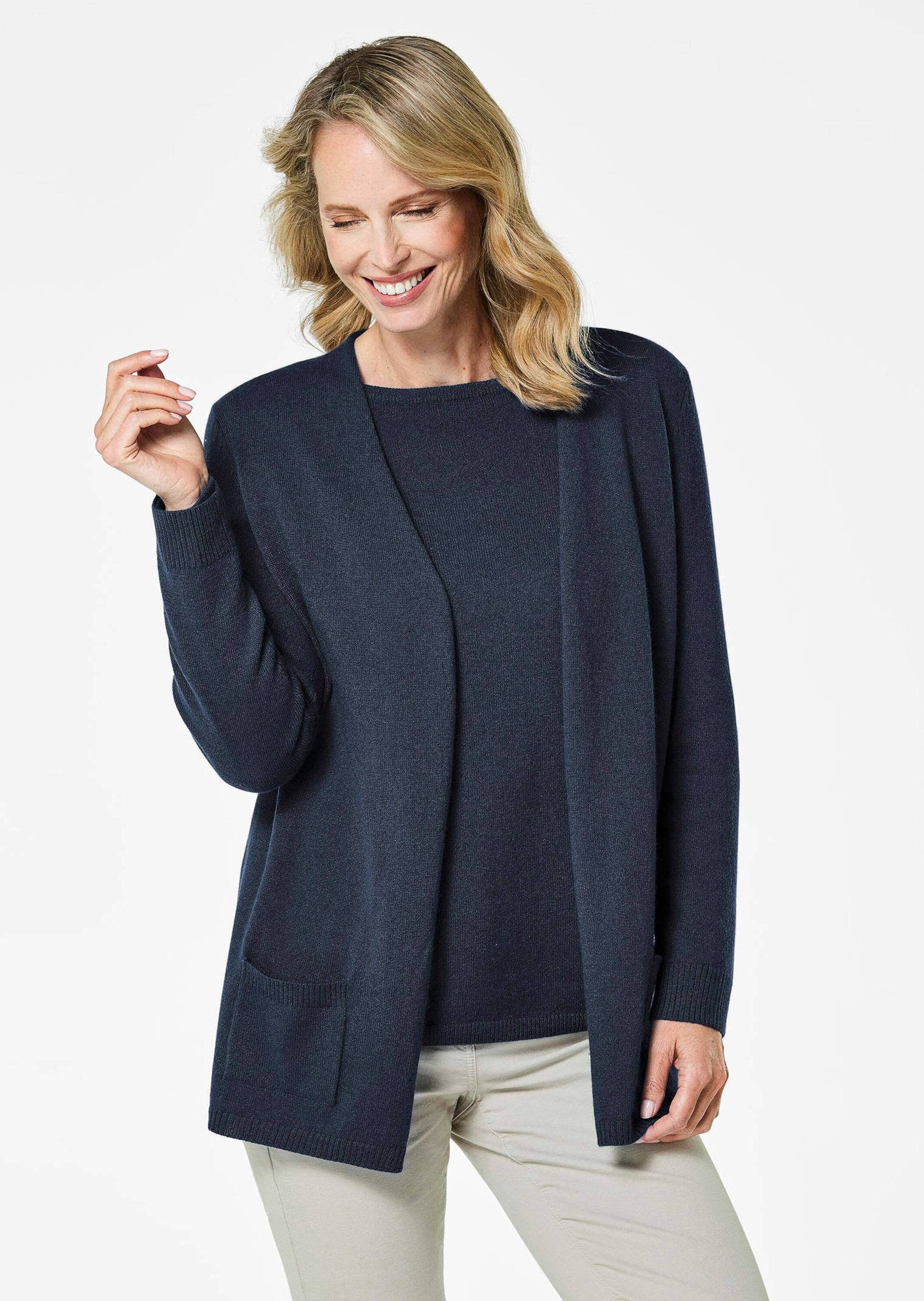 GOLDNER Strickjacke Kurzgröße: Langarm Feinstrick-Cardigan günstig online kaufen