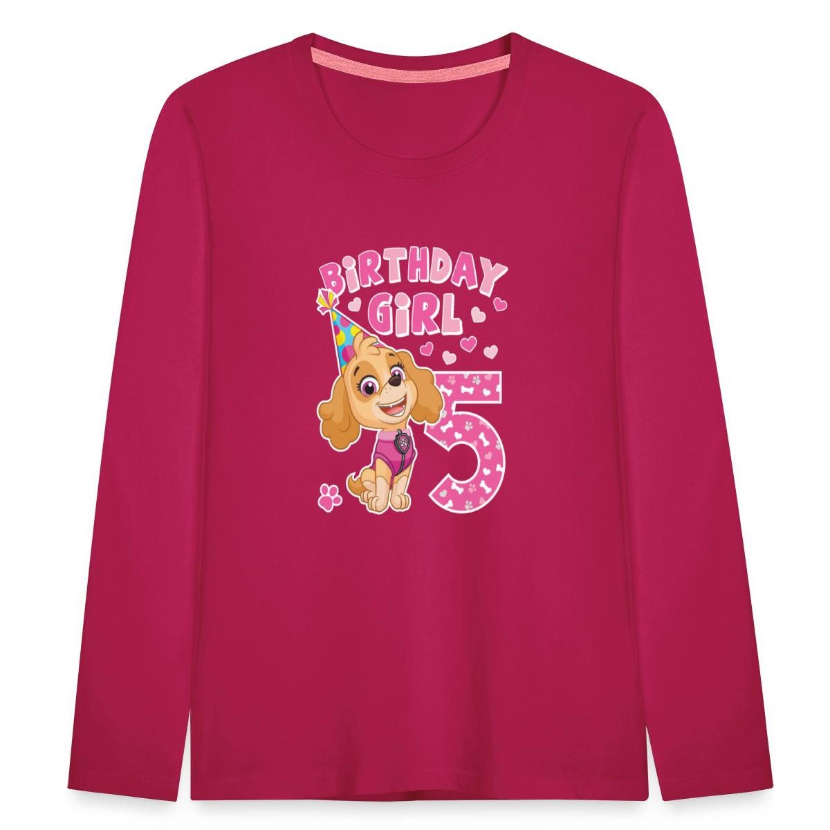 Spreadshirt T-Shirt Paw Patrol Skye 5. Geburtstag Kinder Premium Langarmshirt (1-tlg)