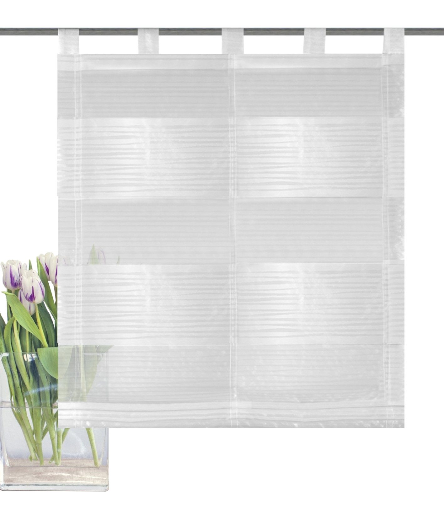 HOME WOHNIDEEN Raffrollo halbtransparentes Raffrollo 79183 SARNIA mit Scherli Querstreifen