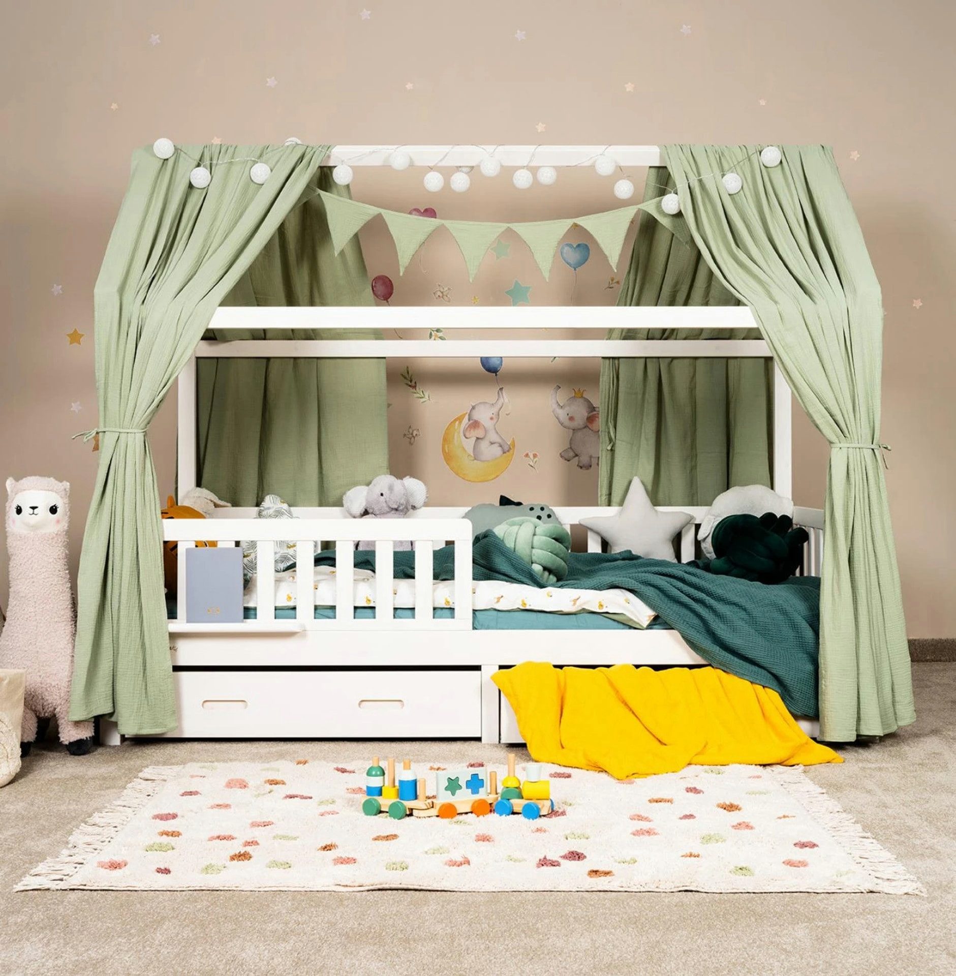 Alavya Home® Dekoobjekt Alavya Home Dekoset aus 100% Bio-Musselin Baumwolle, GOTS zertifizier