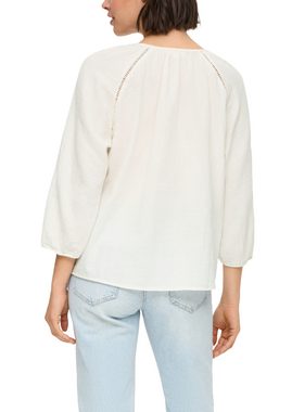 s.Oliver Langarmbluse Blusenshirt aus Baumwolle mit elastischen Bündchen