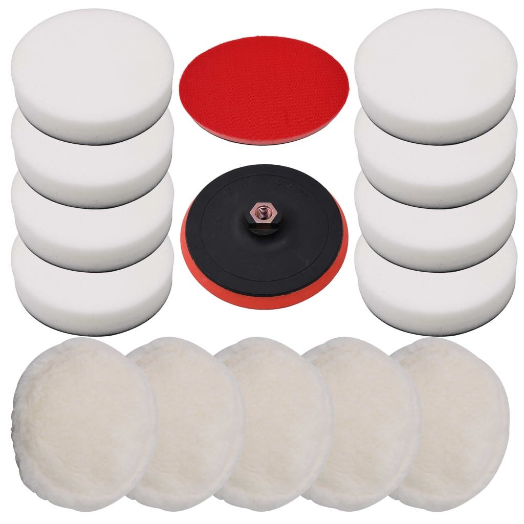 vidaXL Poliermaschine 14-tlg. Polierschwamm-Set 180 mm