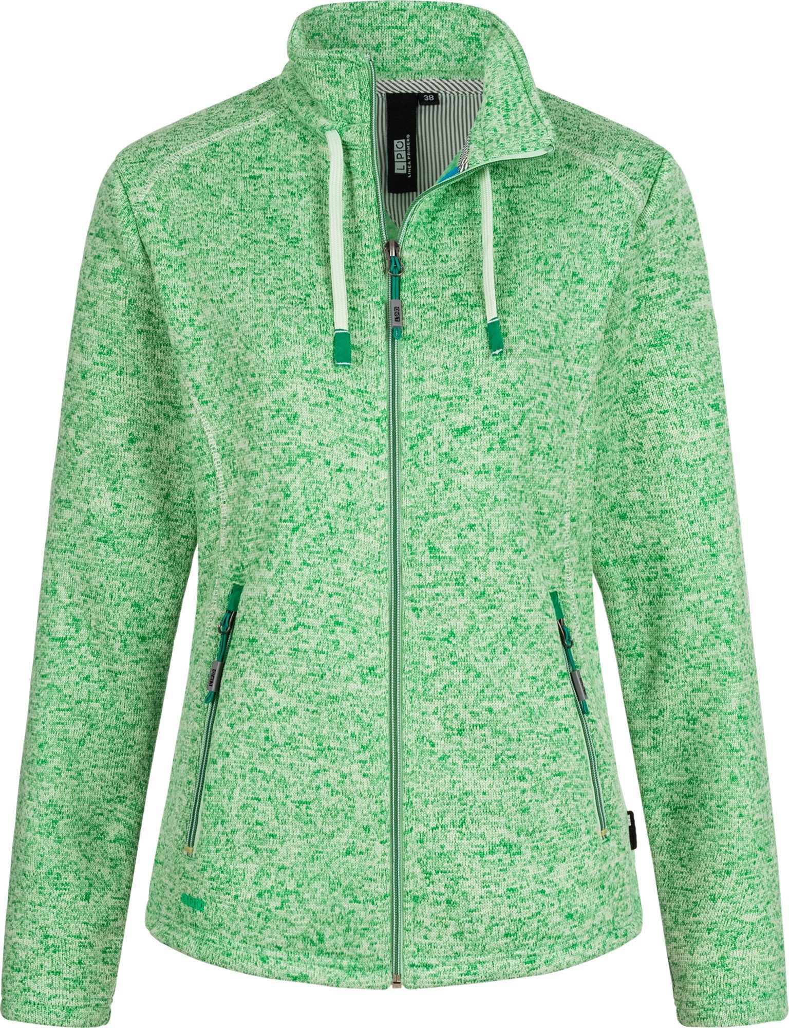 LUVERNE WOMEN melange green Stehkragen Fleecejacke DEPROC mit Active CS