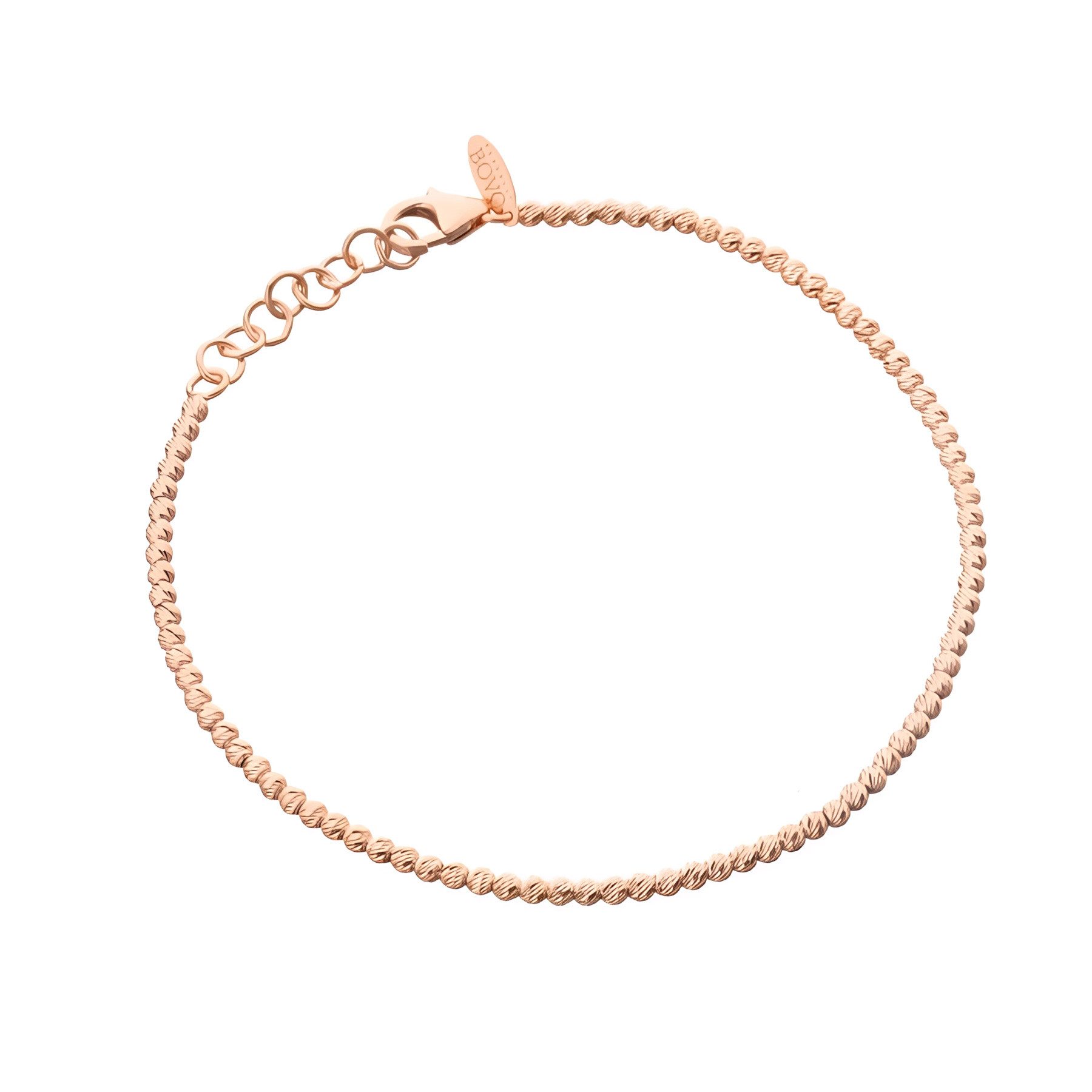 Goldarmband 585er Rotgold Armband Ankerkette mit diam. Kugeln