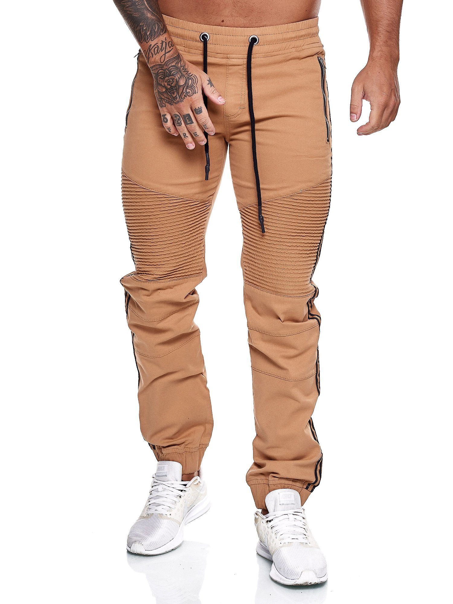 OneRedox Straight-Jeans 3298C (Chino Cargohose Streetwear, 1-tlg) Freizeit Business Casual Beige