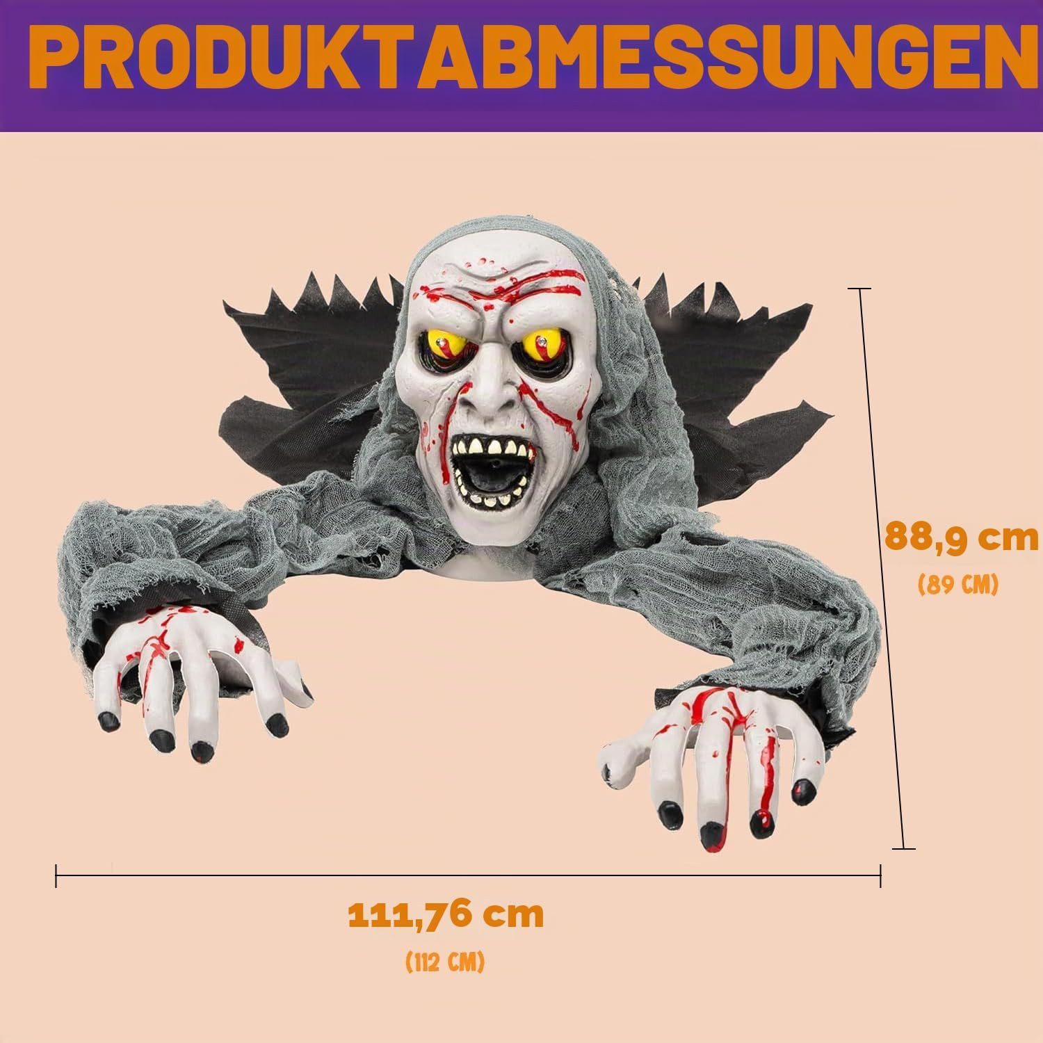 JOYIN Dekoobjekt JOYIN Halloween Zombie Groundbreaker, animiert, Blutfleck & Sound – Bild 5 von 5