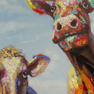 LC Home Ölbild Ölbild Fröhliche Kühe 130x105 cm