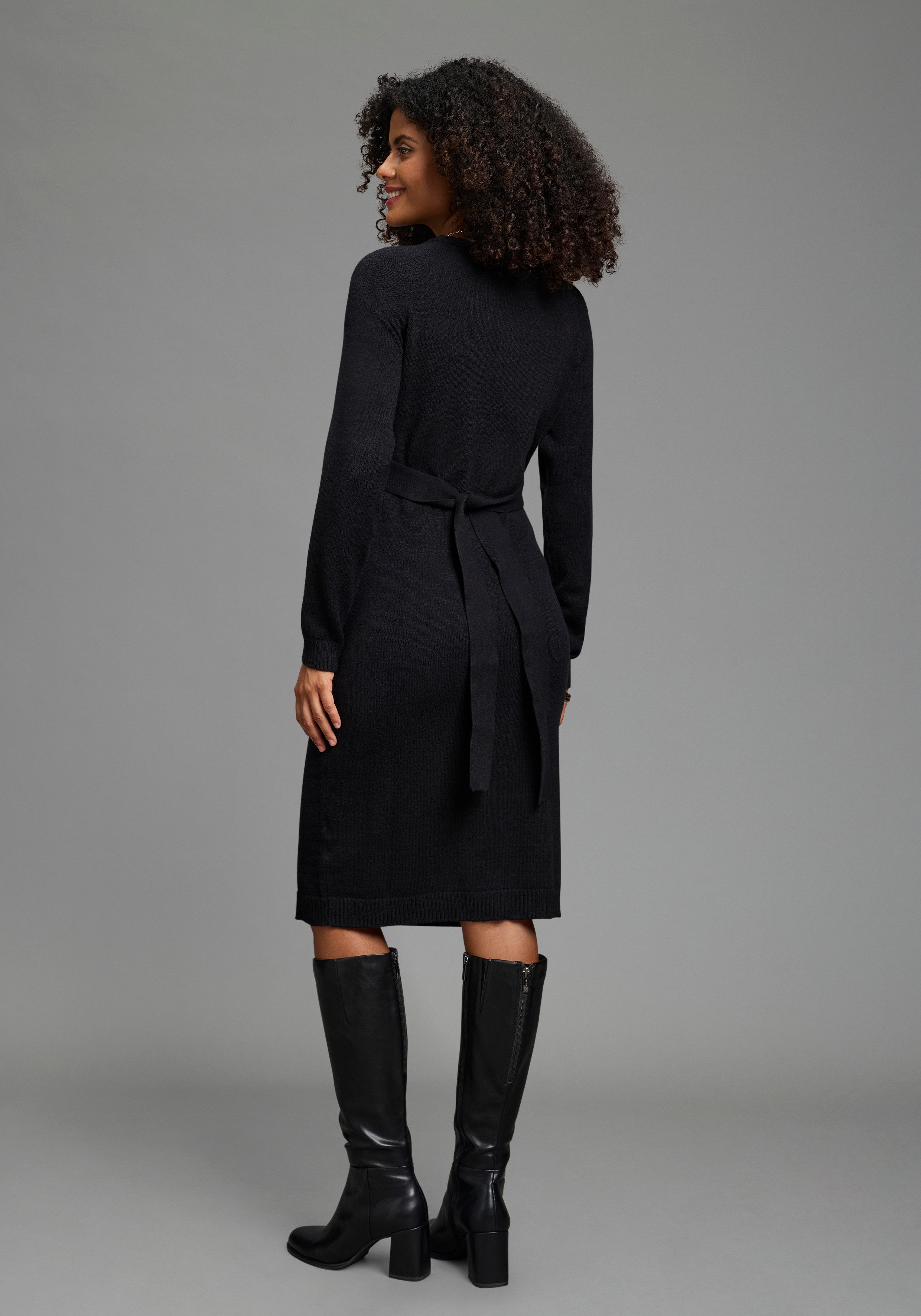 Neun Monate Umstandskleid Strickkleid für Schwangerschaft und Stillzeit Umstands-Strickkleid mit modischen Knöpfen
