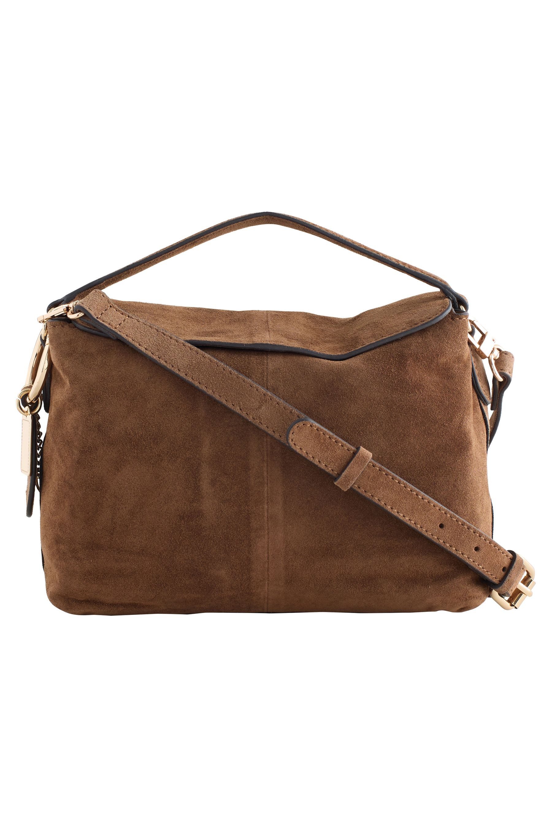 Next Umhängetasche Umhängetasche aus Veloursleder mit Kreuz-Anhänger (1-tlg)