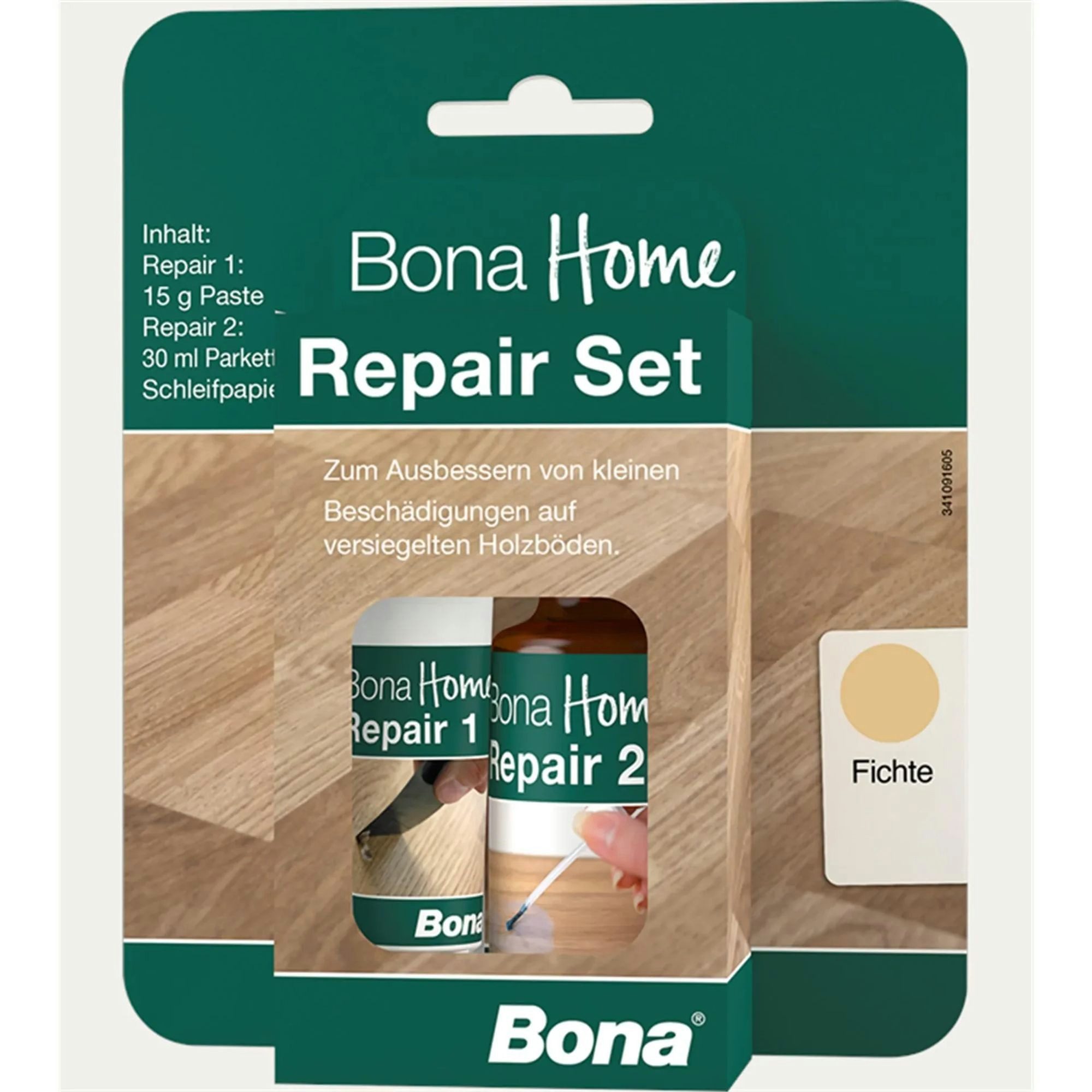 Bona Parkettkleber Home Reparatur Set 4 teilig Fichte/Esche Ash