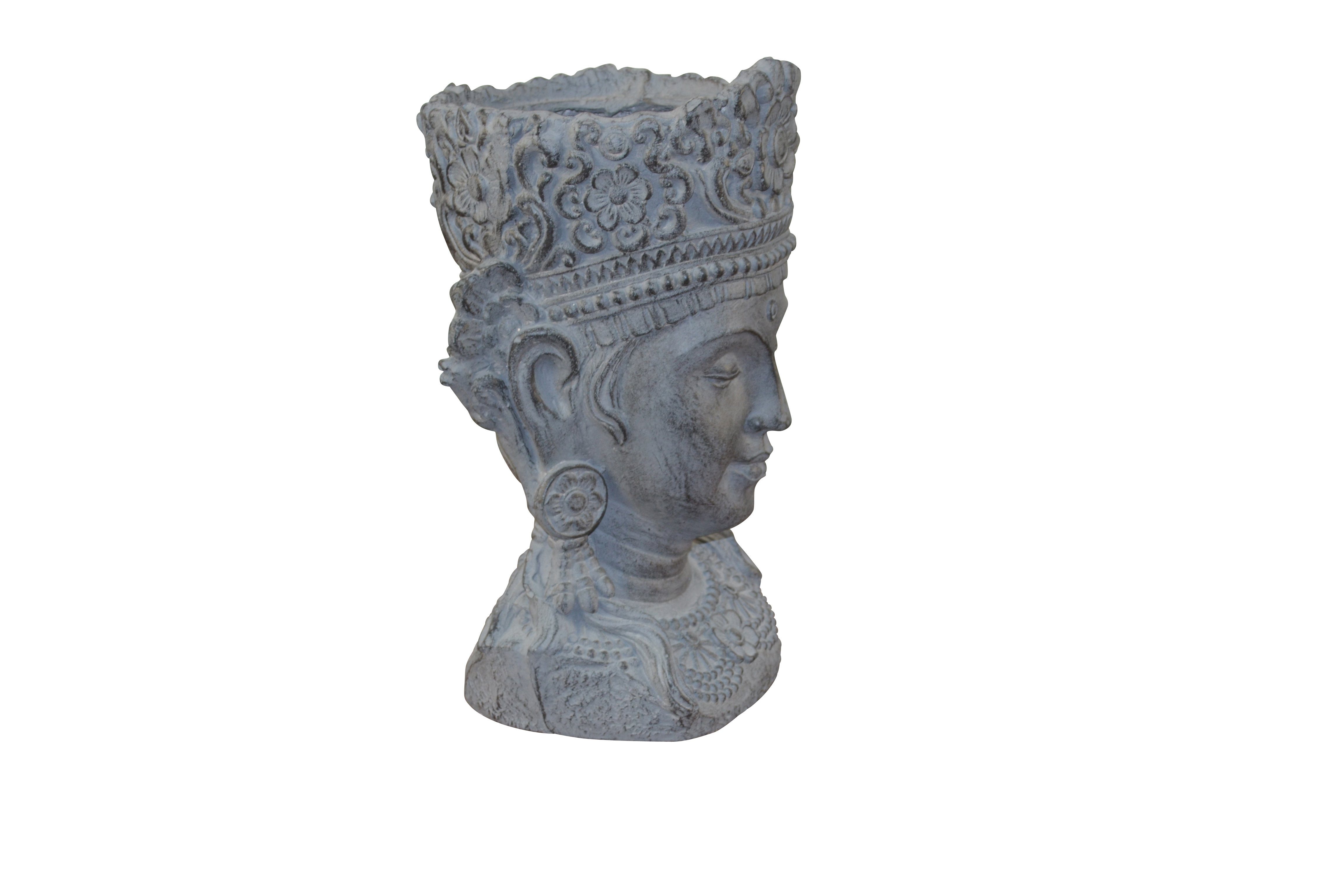 moebel-direkt-online Pflanzkübel Buddhakopf, aus Polyresin (Magnesium-Pulver), Pflanzeinsatz ø 16,5 cm, Höhe 15 cm