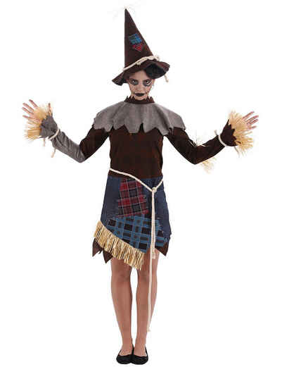 CHAKS Kostüm Vogelscheuche Kostüm 'Miss Scarecrow' für Damen -