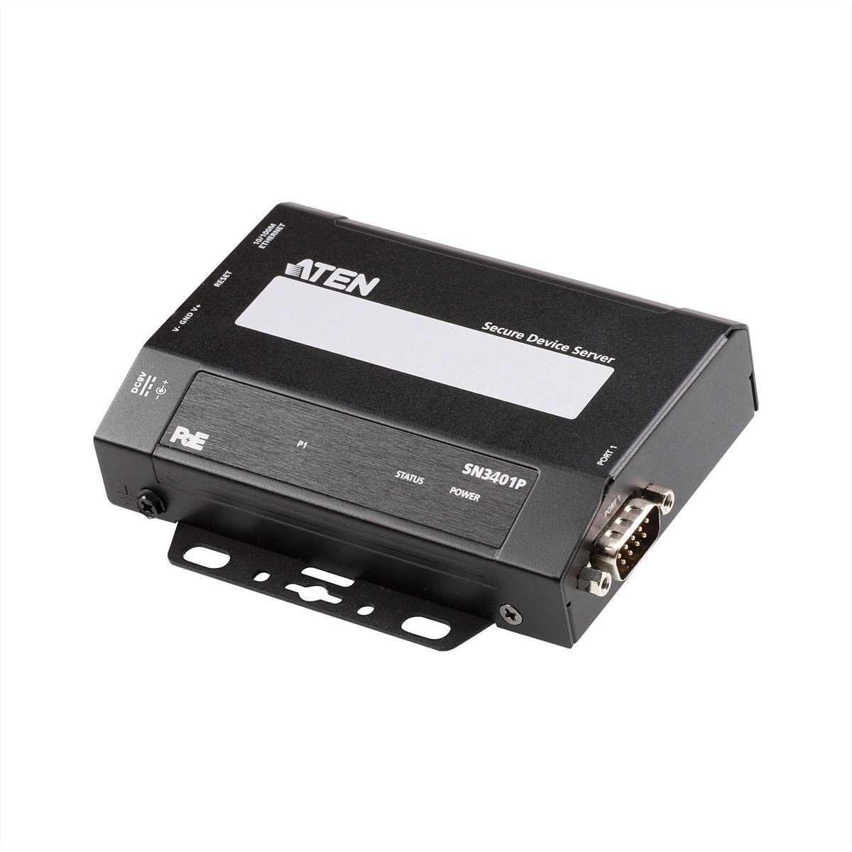 SN3401P 1-Port RS-232/422/485 Secure Device Server mit PoE Computer-Adapter
