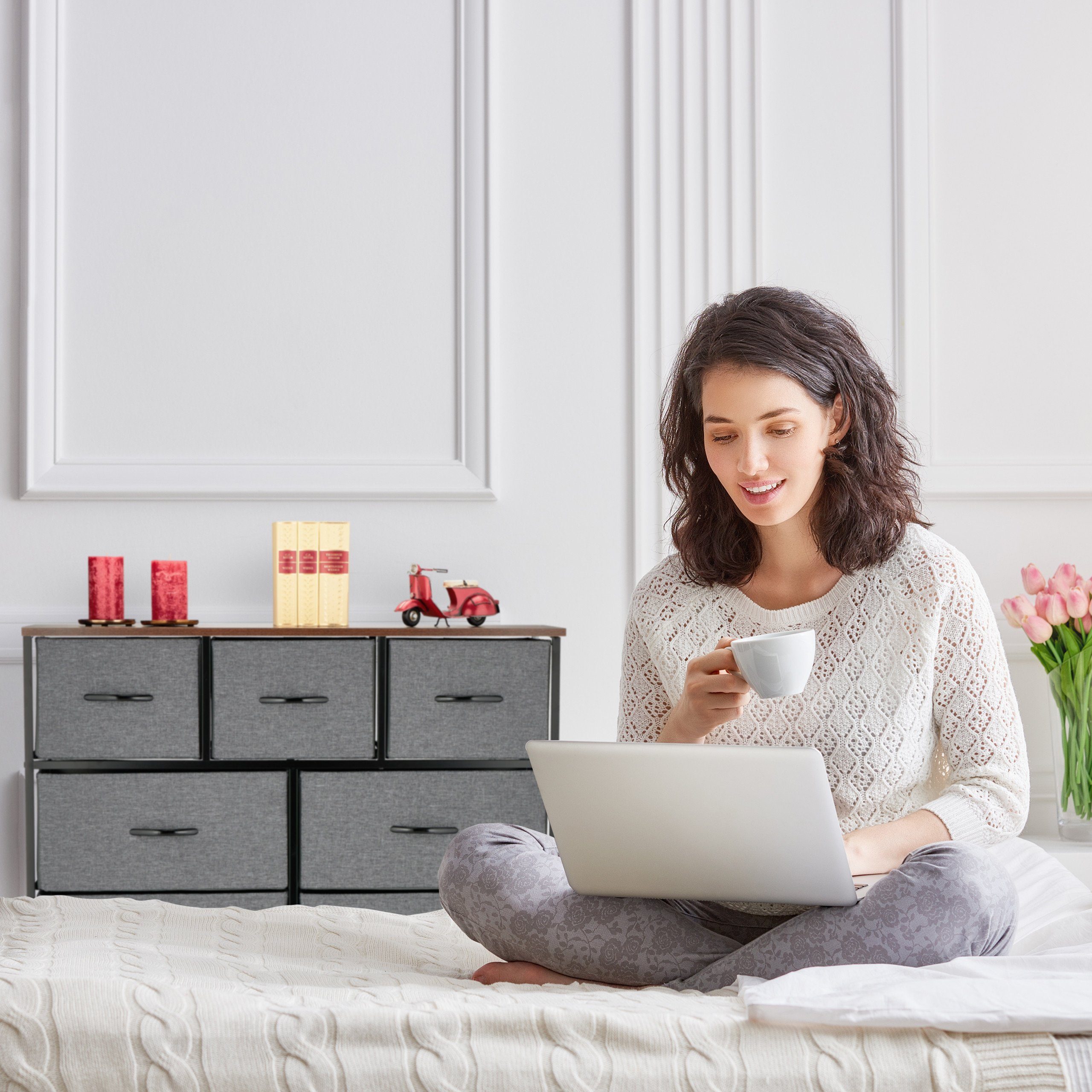 relaxdays Kommode mit 9 Schublade