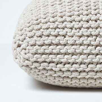 Homescapes Pouf Homescapes Bodenkissen groß creme Bezug 100% Baumwolle