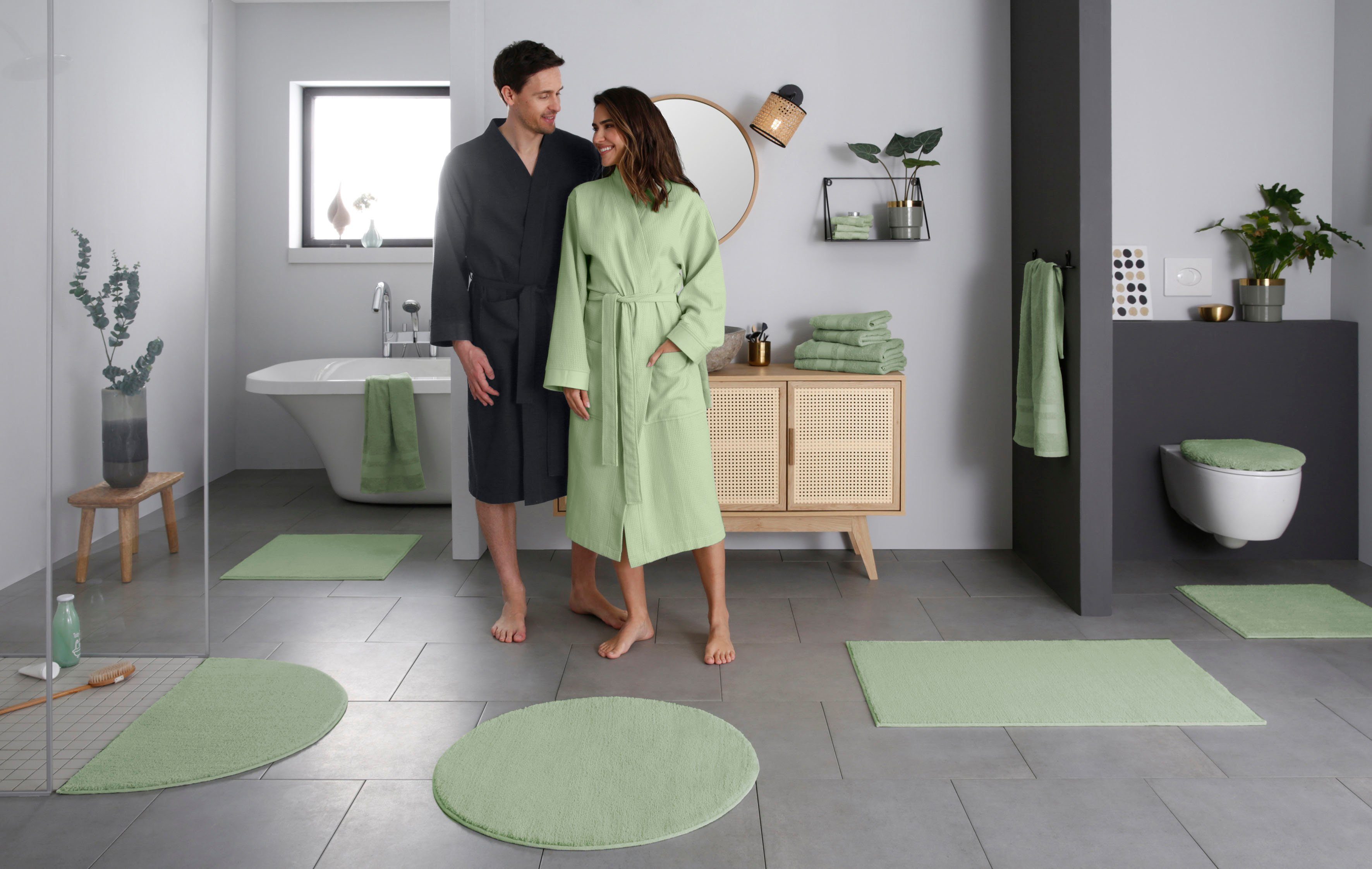 my home Badematte Vanessa, Badvorleger, Badezimmer Teppich, Höhe 10 mm, rut günstig online kaufen