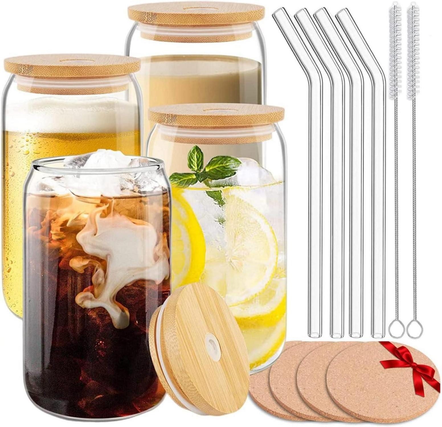 Gläser-Set Cocktail Gläser Set 4 Trinkgläser Bier Longdrink Saft Eiskaffee 16oz