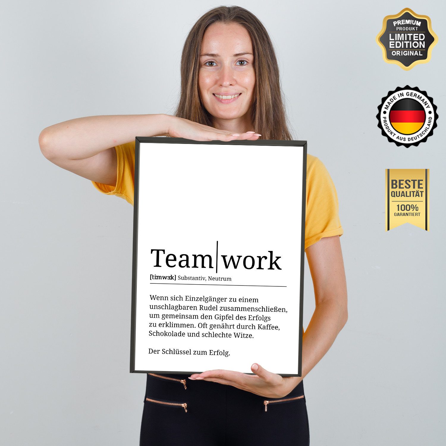 Tigerlino Poster Teamwork Definition Mitarbeiter Geschenk Kollegen Büro Deko Arbeit, Wertschätzung Arbeitskollegen