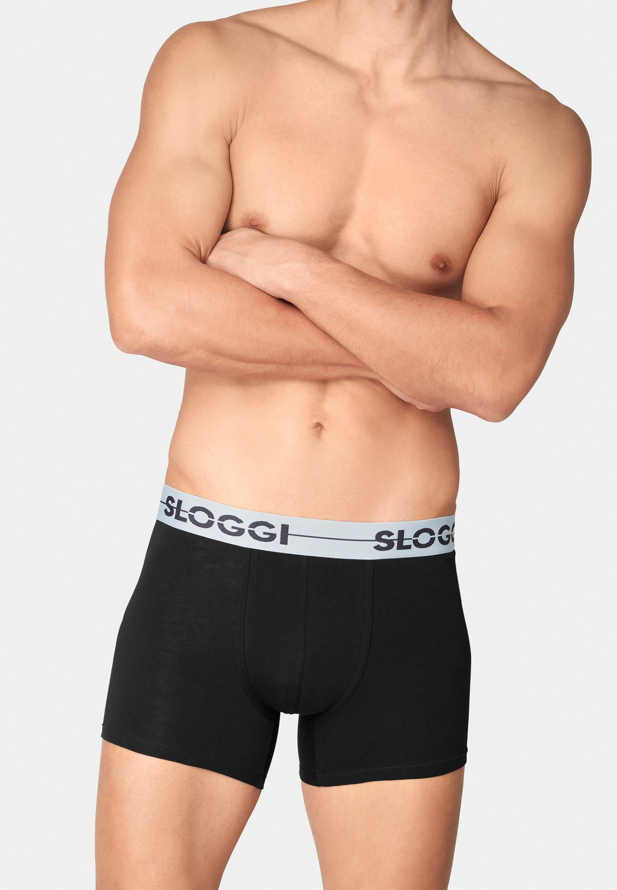 Pant Sloggi - Dark Perfekter Go Long (Spar-Set, Ohne Short 3-St) - / - 3er Blue Combination Eingriff Boxer Sitz Retro Baumwolle Pack -