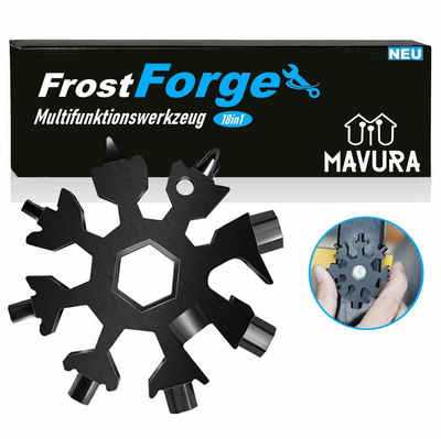 MAVURA Multitool FrostForge 18in1 Multi Werkzeug Schneeflocke Schneeflocken, Edelstahl Multifunktionswerkzeug Geschenk Gadget