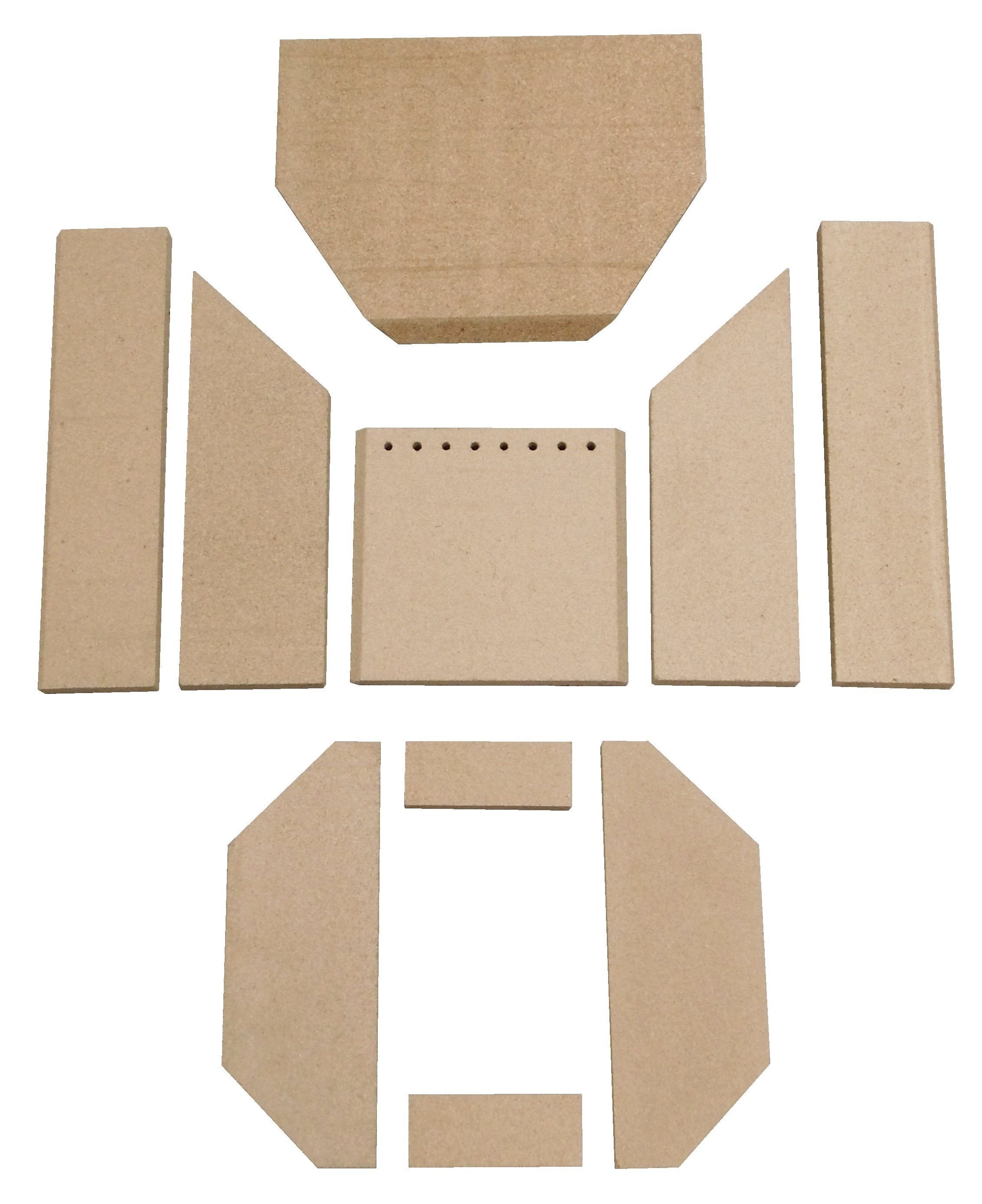 kaminXpert Feuerraumplatten D für Justus P50-8 Kaminofen Ersatzteil Feuerraumauskleidung