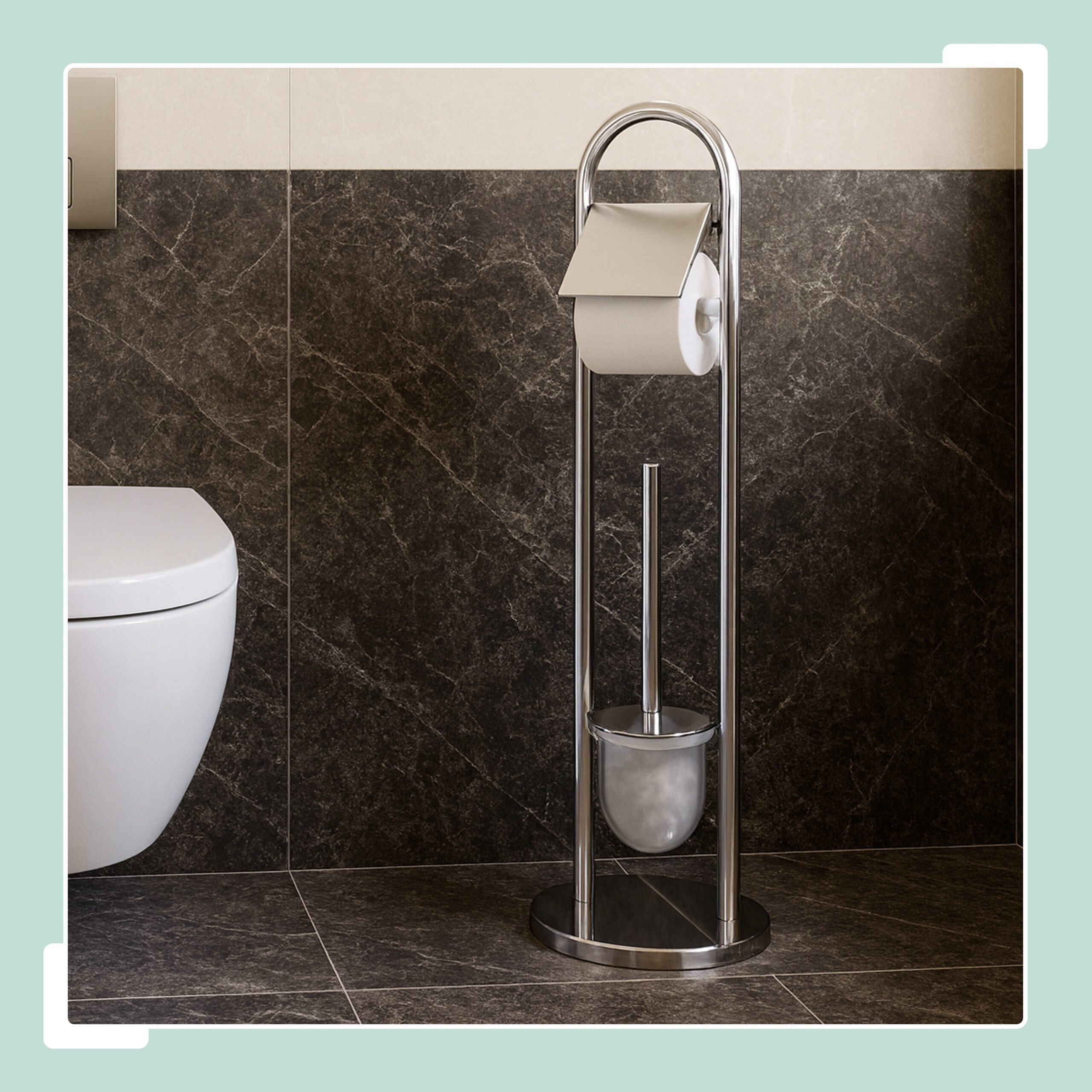 relaxdays WC-Garnitur aus Edelstahl, silber günstig online kaufen