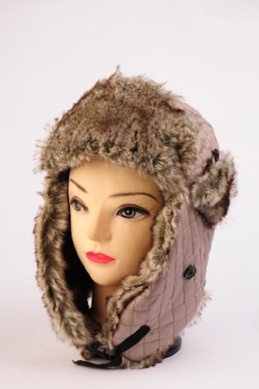 DanCarol Fellimitatmützen Ushanka-Mütze DC-W-508-mit langen Ohrenklappen
