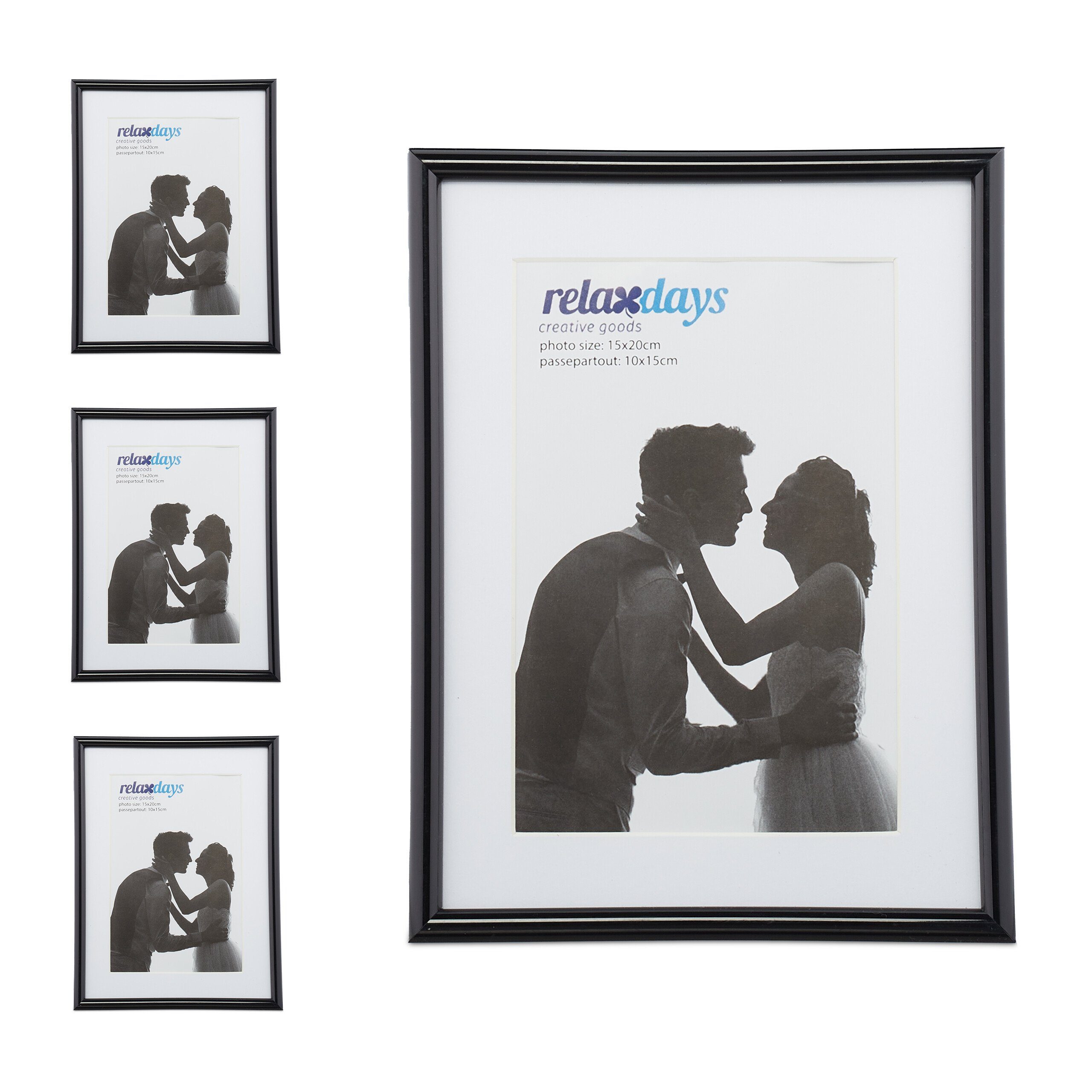 relaxdays Bilderrahmen 4 x Bilderrahmen 15 günstig online kaufen