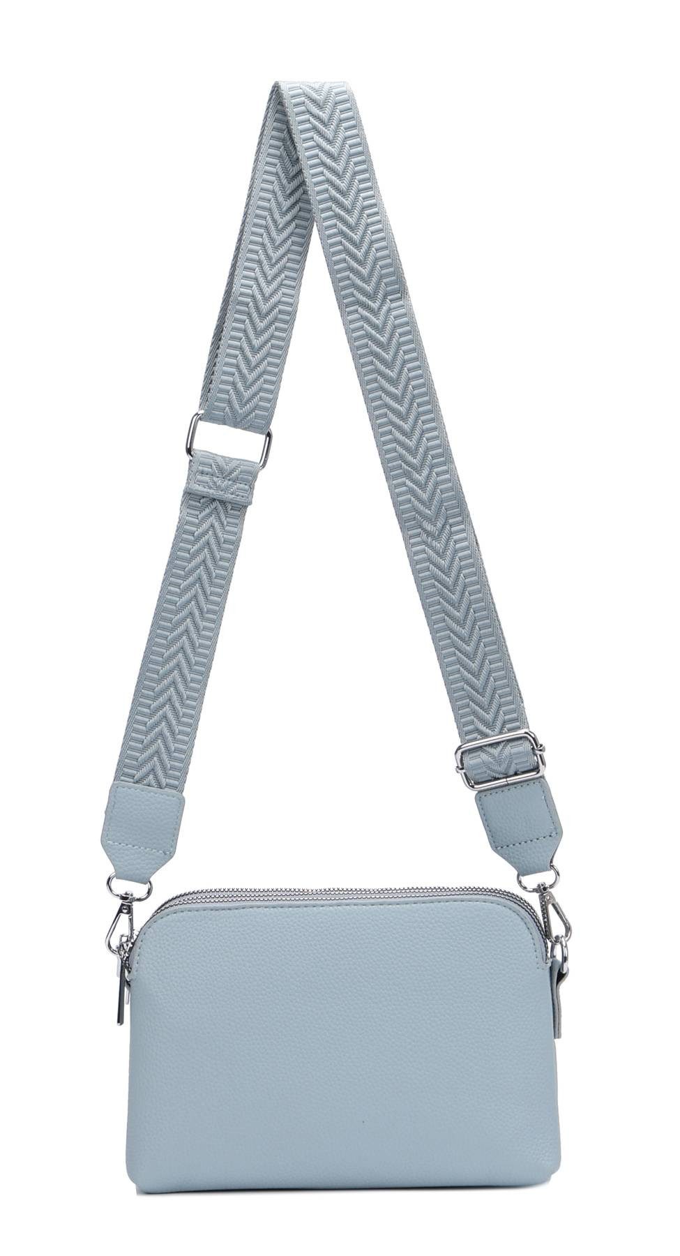 ITALYSHOP24 Schultertasche Damen Tasche Bodybag Umhängetasche Crossbody Brusttasche Handtasche, Crossover Muster Taschengurt Smartphone Geldtasche Abend Handy Clutch