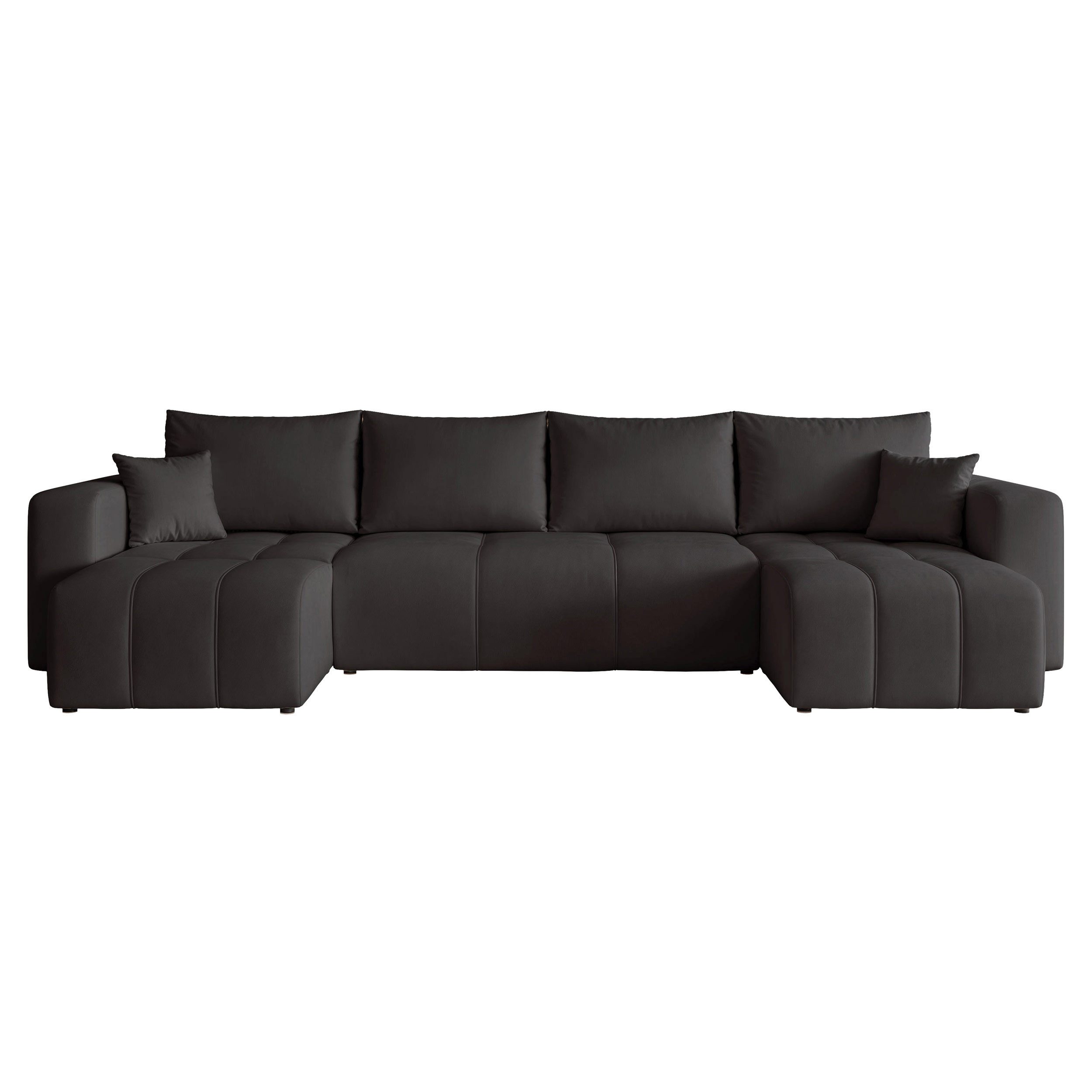 yourhouse24 Wohnlandschaft PEDRO U in Samt-Optik – Riesige Schlaffunktion & abnehmbare Bezüge, mit Schlaffunktion und Bettkasten, Seite universal – Bild 2 von 5