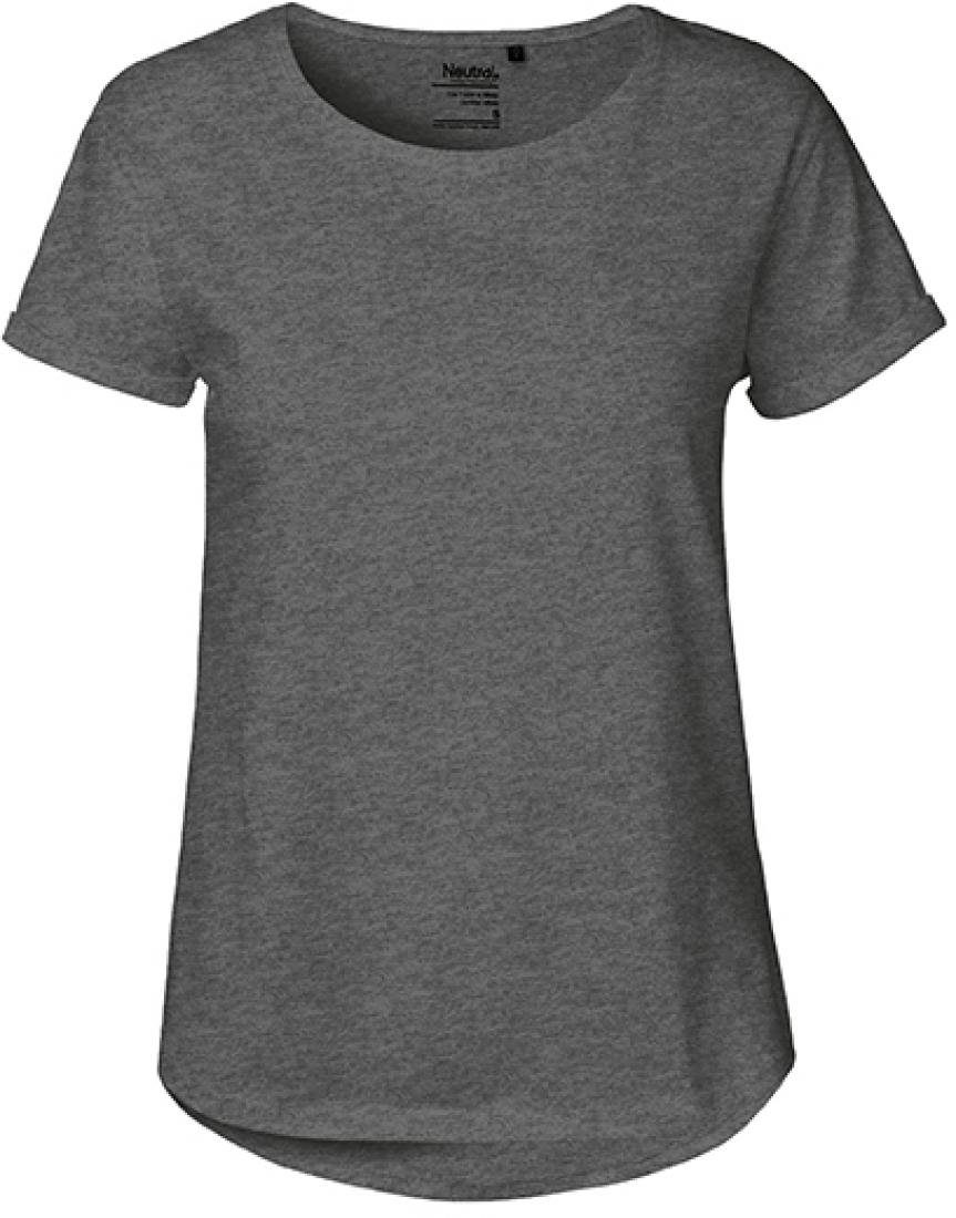 Neutral Rundhalsshirt Damen Roll Up Sleeve günstig online kaufen
