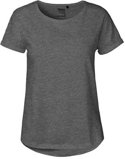 Neutral Rundhalsshirt Damen Roll Up Sleeve T-Shirt / Single Jersey Strick