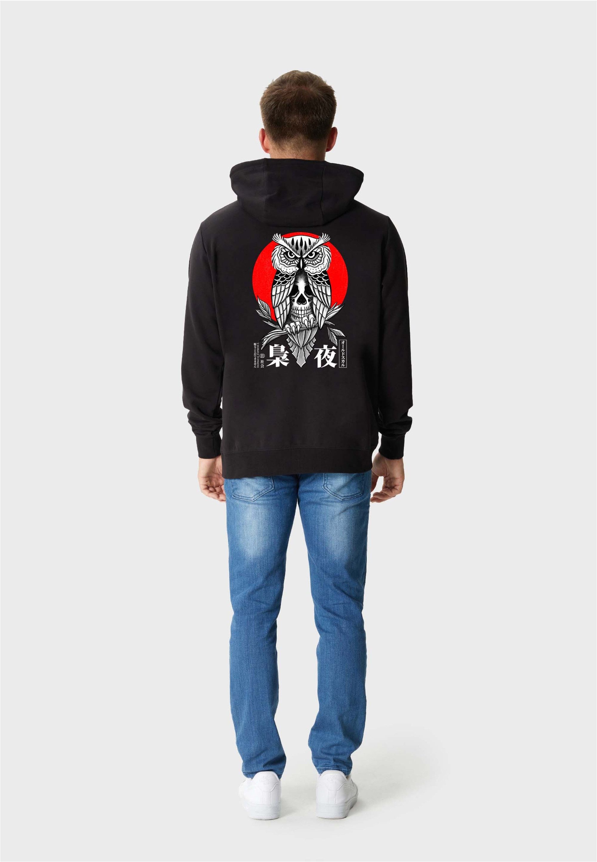 Oldskull Kapuzensweatshirt Asian Secret Owl Skull Graphic Traditionelles fe günstig online kaufen