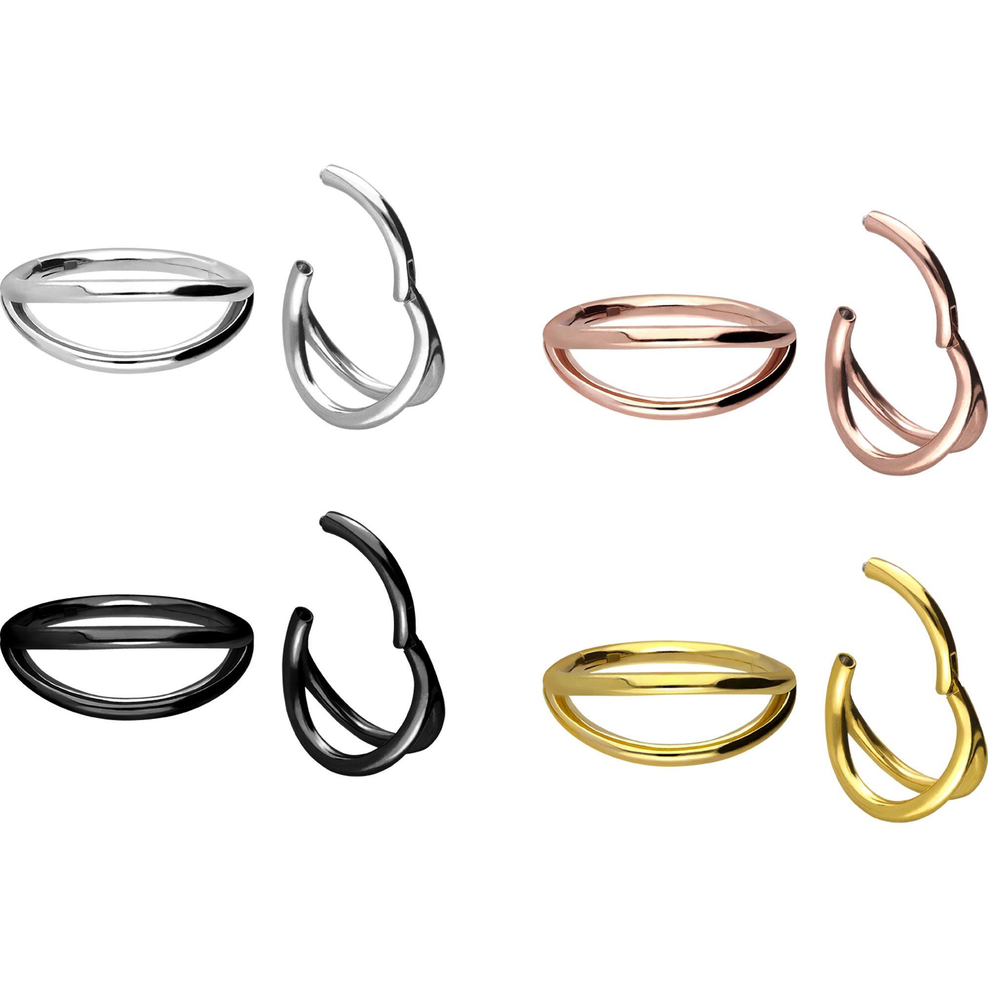 PIERCINGLINE Nasenpiercing Chirurgenstahl Segmentring Clicker 2 RINGE Ohrpi günstig online kaufen