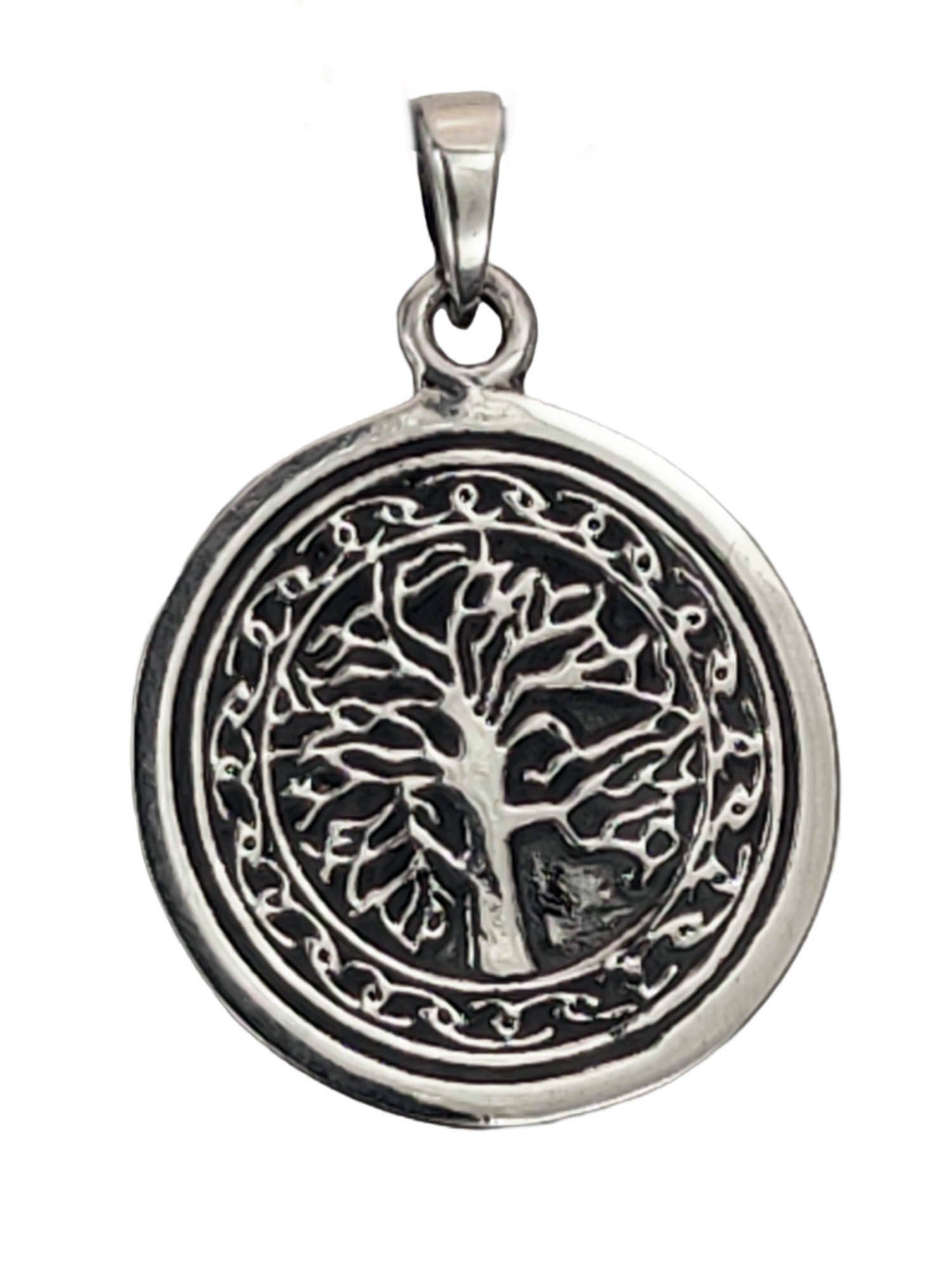 925 Kiss Baum of Lebens Kettenanhänger Silber des Yggdrasil Leather Lebensbaum Anhänger