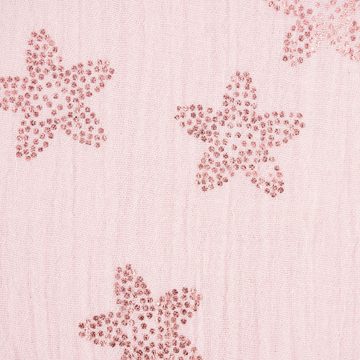 Rico Design Stoff Rico Design Bekleidungsstoff Krinkel MusselKirschblüten rosa metallic, mit Metallic-Effekt