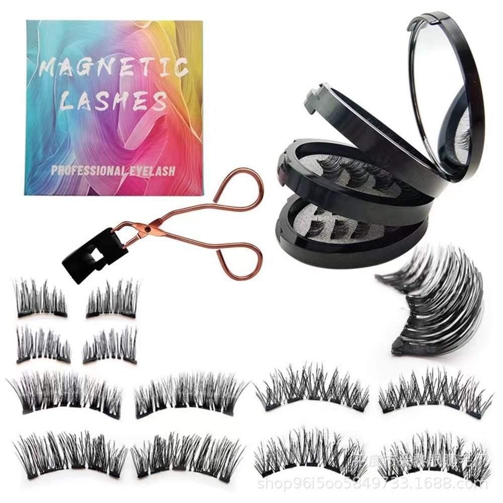 Magnetwimpern Magnetische Wimpern 3D wasserdicht wiederverwendbar mit Clip 3 Stile