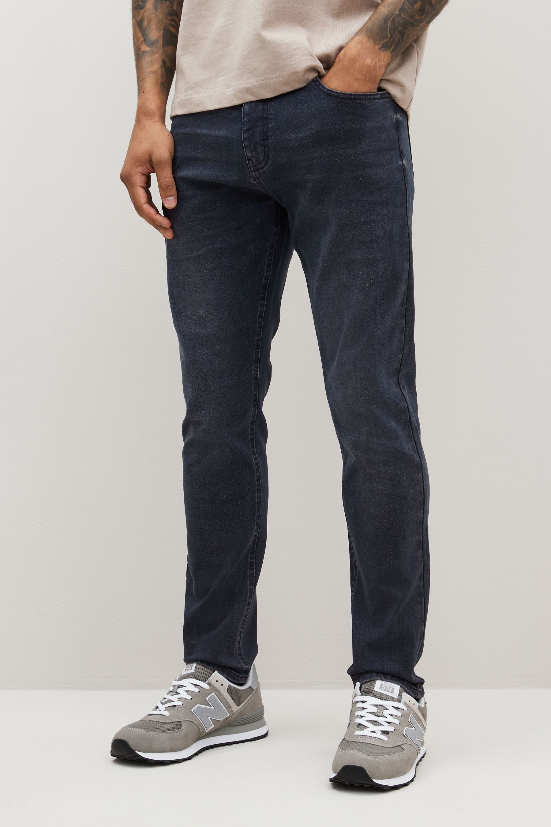 (1-tlg) Slim-fit-Jeans Grey Jeans Next - Slim Motionflex