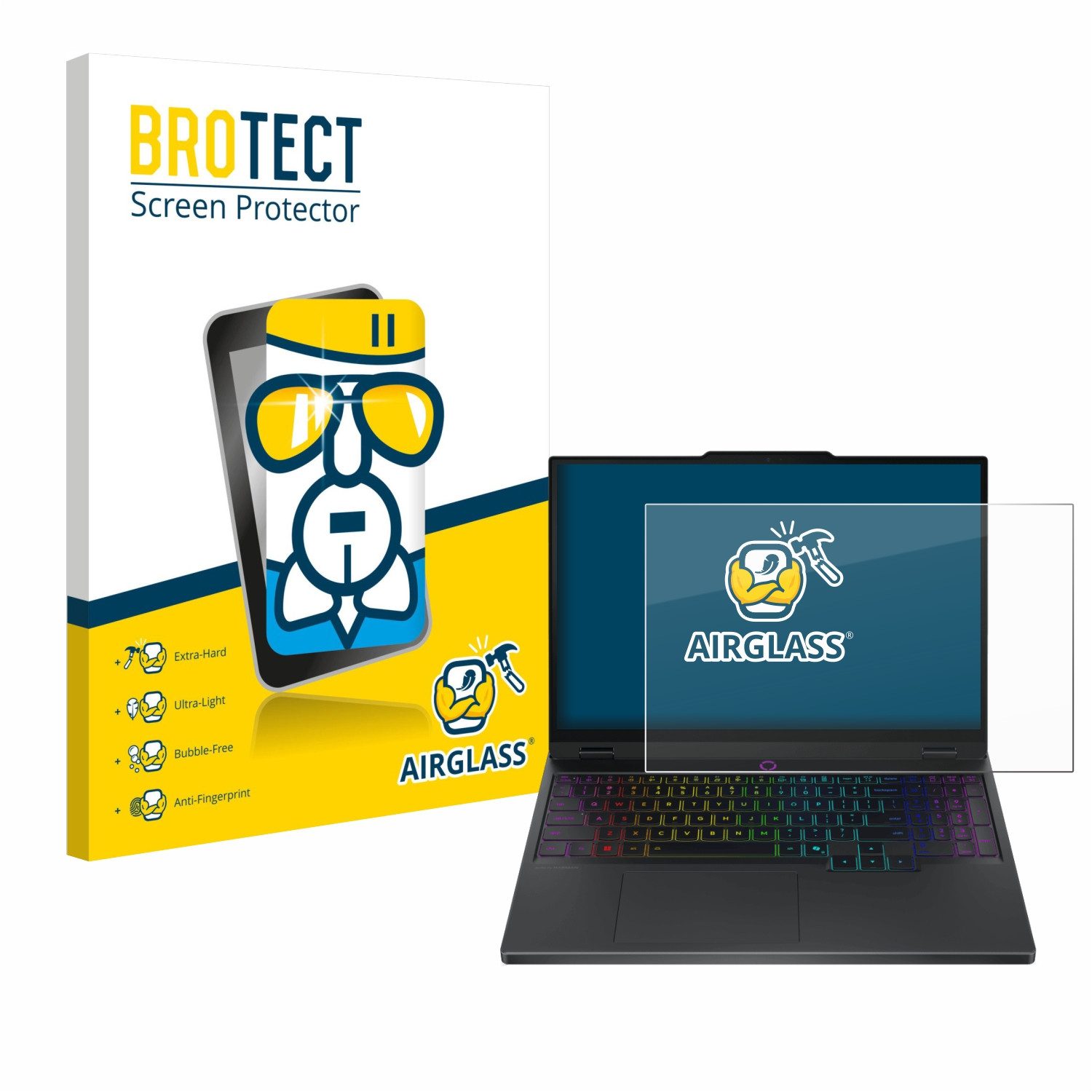 BROTECT Displayschutzglas Folie für Lenovo Legion 5i Gen 10 15", Schutzfolie Glas Panzer Display Schutz klar