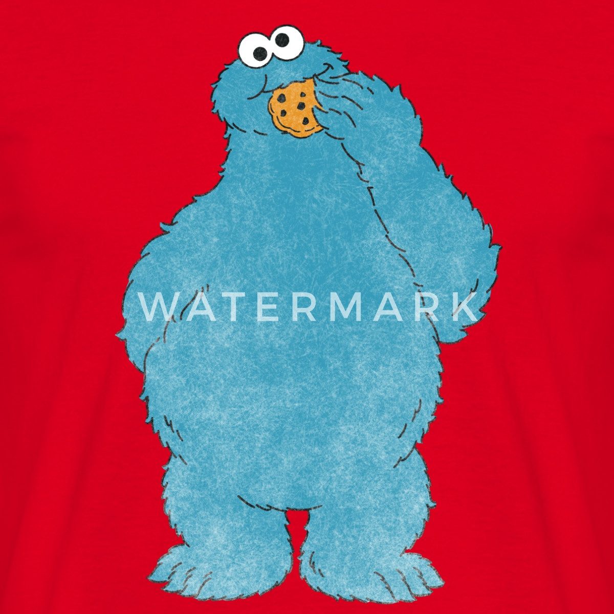 Spreadshirt T-Shirt Sesamstraße Krümelmonster Naschen Männer T-Shirt (1-tlg)