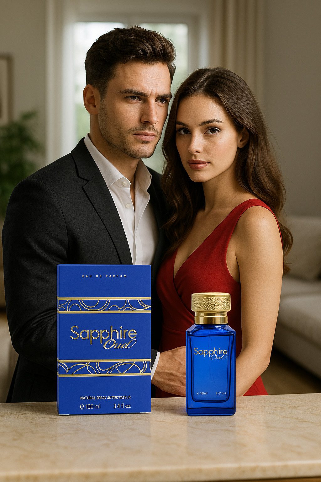 Attar & Co London Eau de Parfum Sapphire Oud Classic & Intense Unisex, Zitrone, Orange, Cypriol 100 ml, 1-tlg., Hergestellt in England, Frisch Orientalisch Duft