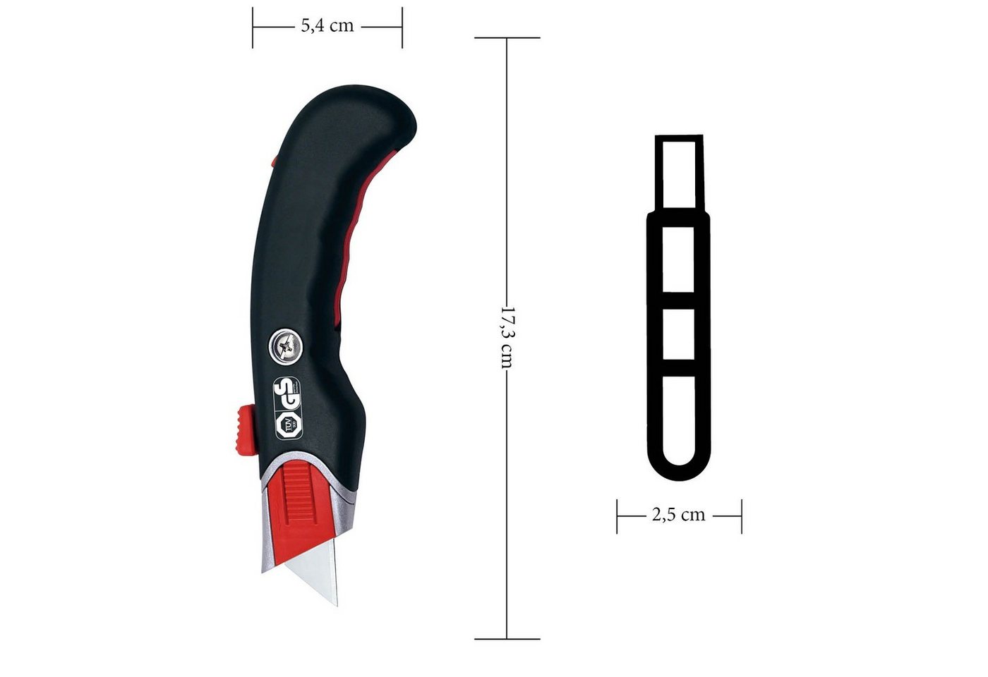 Thumbnail - WEDO Cutter, (Packung, 7 St., Cutter inkl. Trapezklinge & 5 Ersatzklingen), Cuttermesser Safety Premium 78815 19 mm Trap...