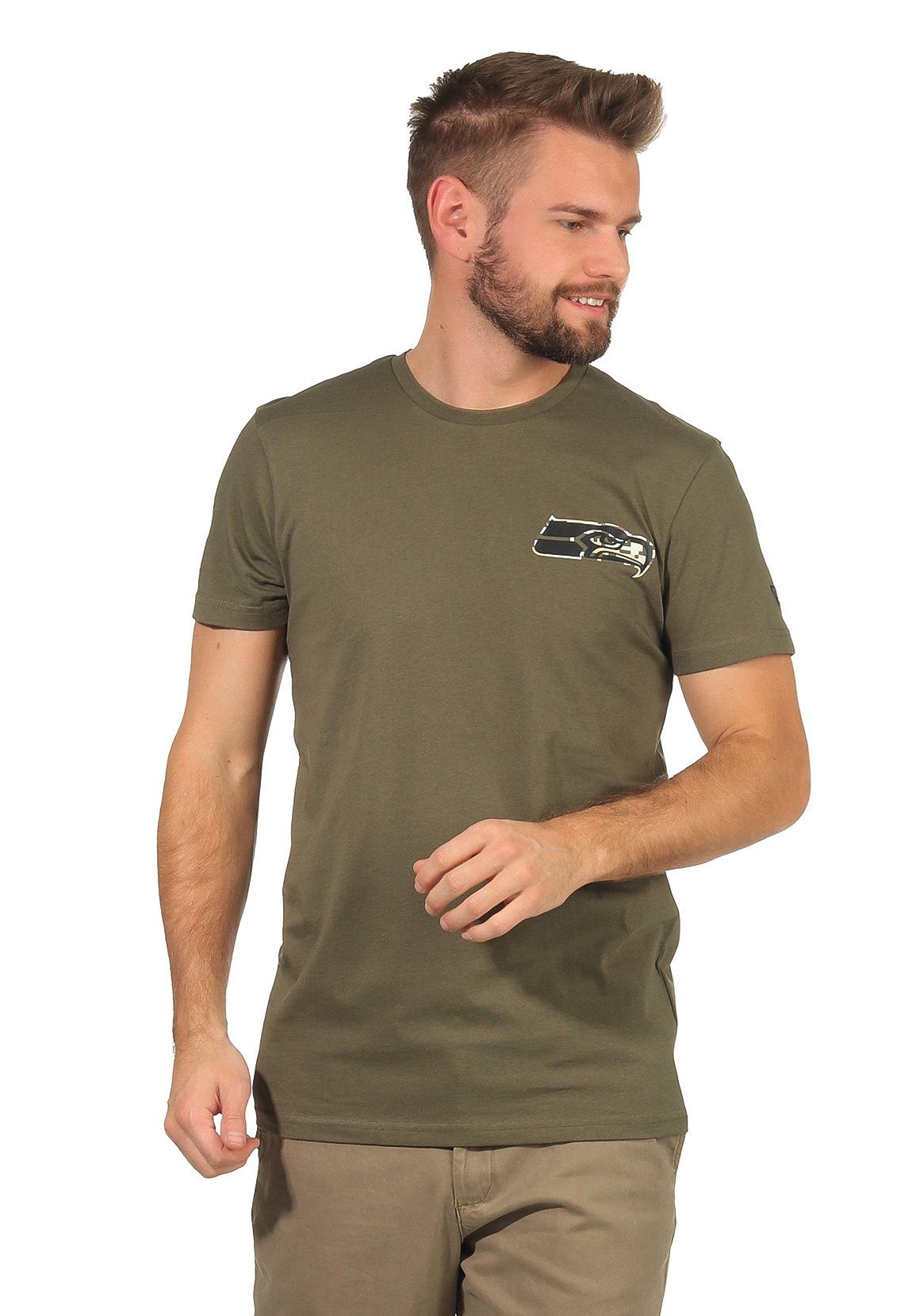 T-Shirt Khaki NFL New T-Shirt Herren SEATTLE Camo Era SS Era Digi New SEAHAWKS