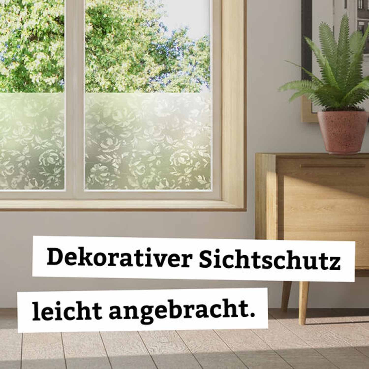 d-c-fix Fensterfolie Damast - selbstklebende Sichtschutzfolie Deko Folie für Fenster innen, Leicht geprägte Oberfläche, Selbstklebend, zuschneidbar und rückstandslos entfernbar