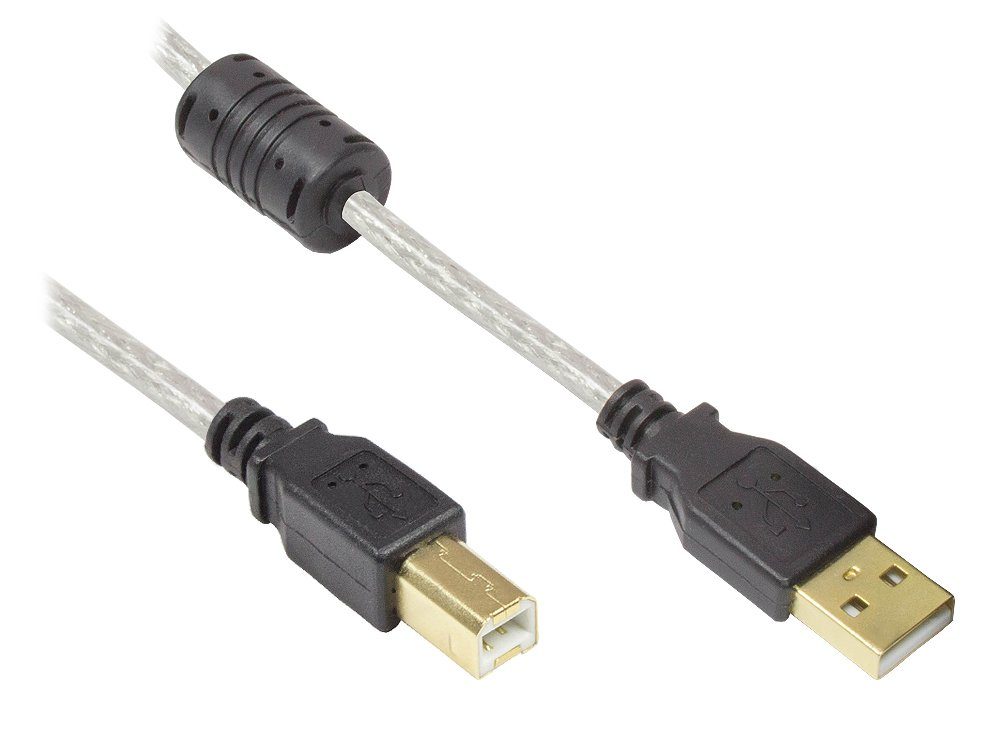 GOOD CONNECTIONS »Anschlusskabel USB 2.0 Stecker A an Stecker B, High  Quality mit Ferritkern, transparent, 0,5m« USB-Kabel, (0 cm) online kaufen  | OTTO