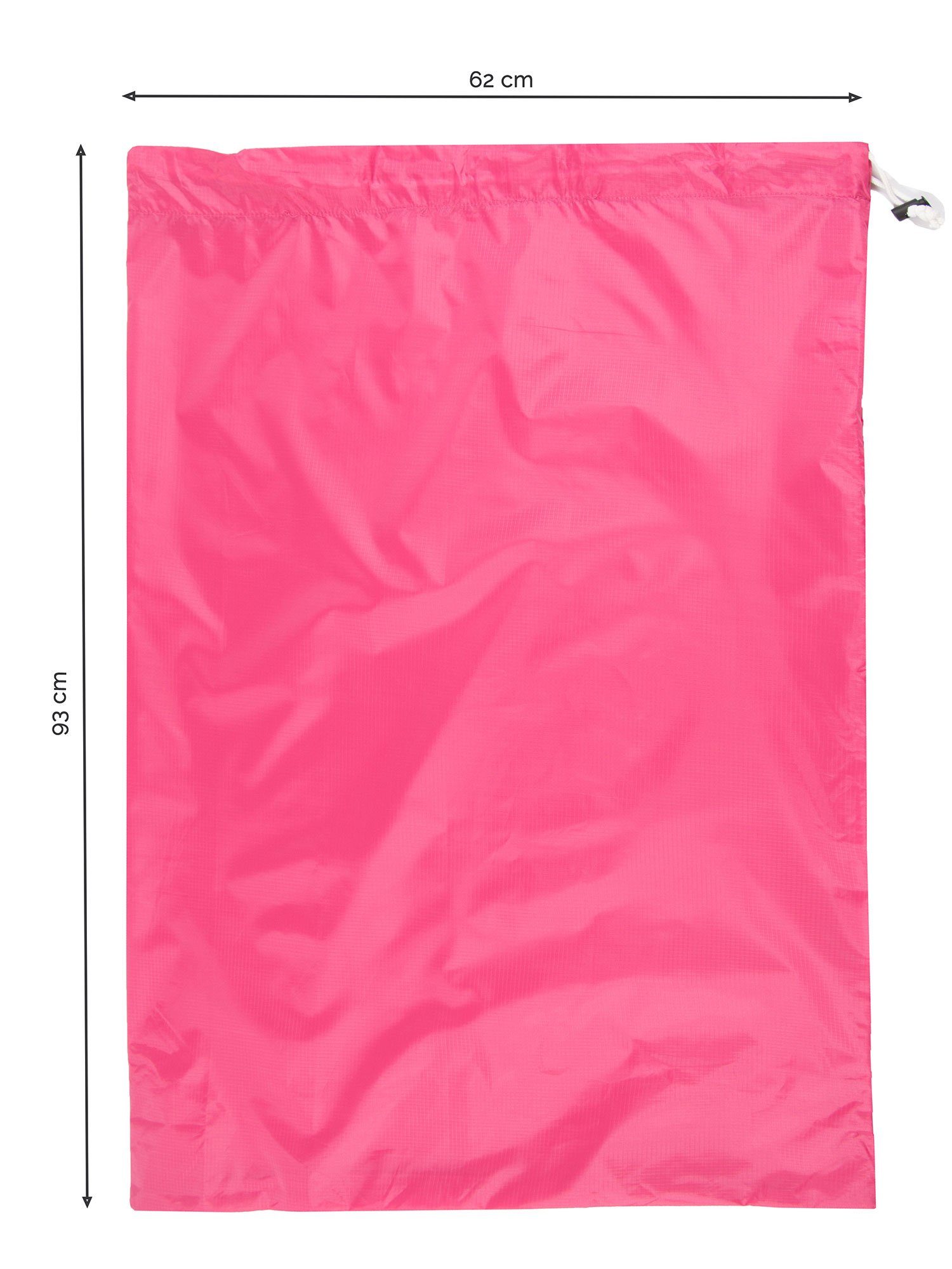 ZOLLNER24 Wäschesack (1 St), und Kordelzug wasserabweisend 100% pink Baumwolle, Stopper