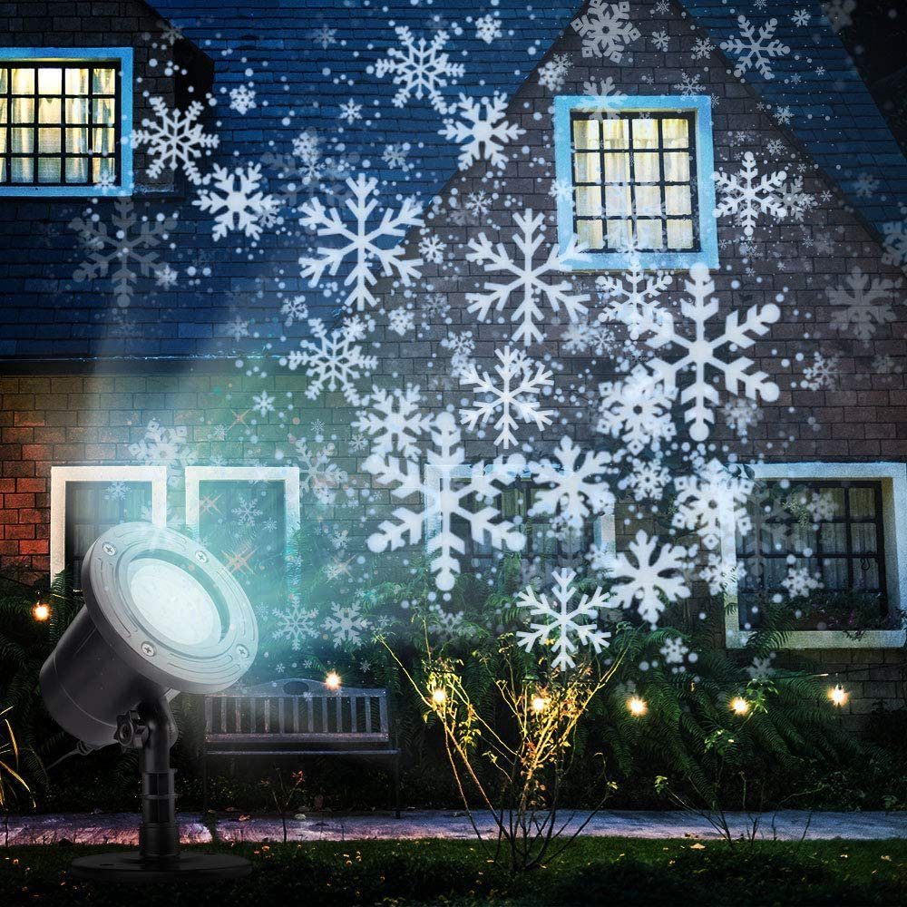 interGo LED-Lichterkette »Schneeflocke Projektor Lichter, LED  Projektionslampe, Snowflake Projektor Weihnachten Aussen Wasserdicht IP65  für Innen und Außen Dekoration Weihnachts Party«, Weihnachten,Partys,  Feier, Hochzeit, Geburtstag, Karneval